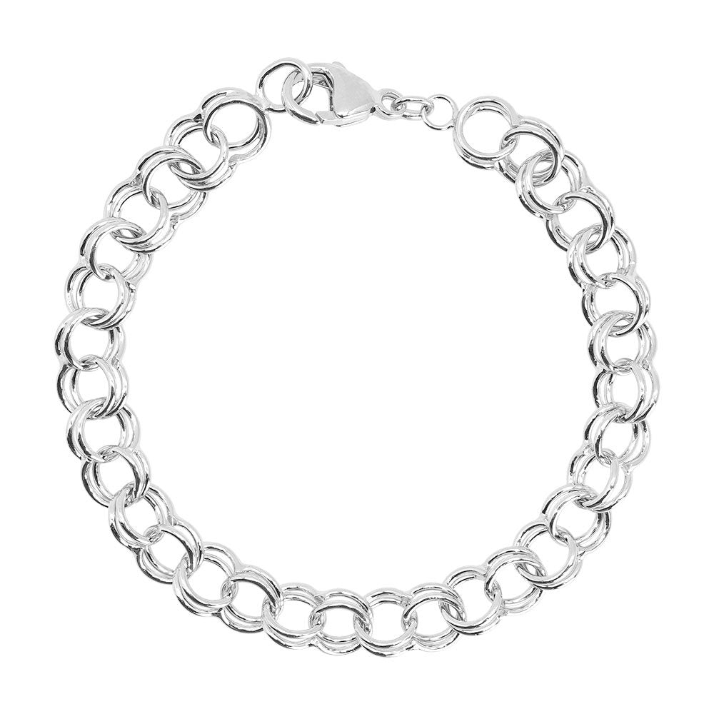 Rembrandt Charms - Large Double link Curb Classic Charm Bracelet - 20-0025