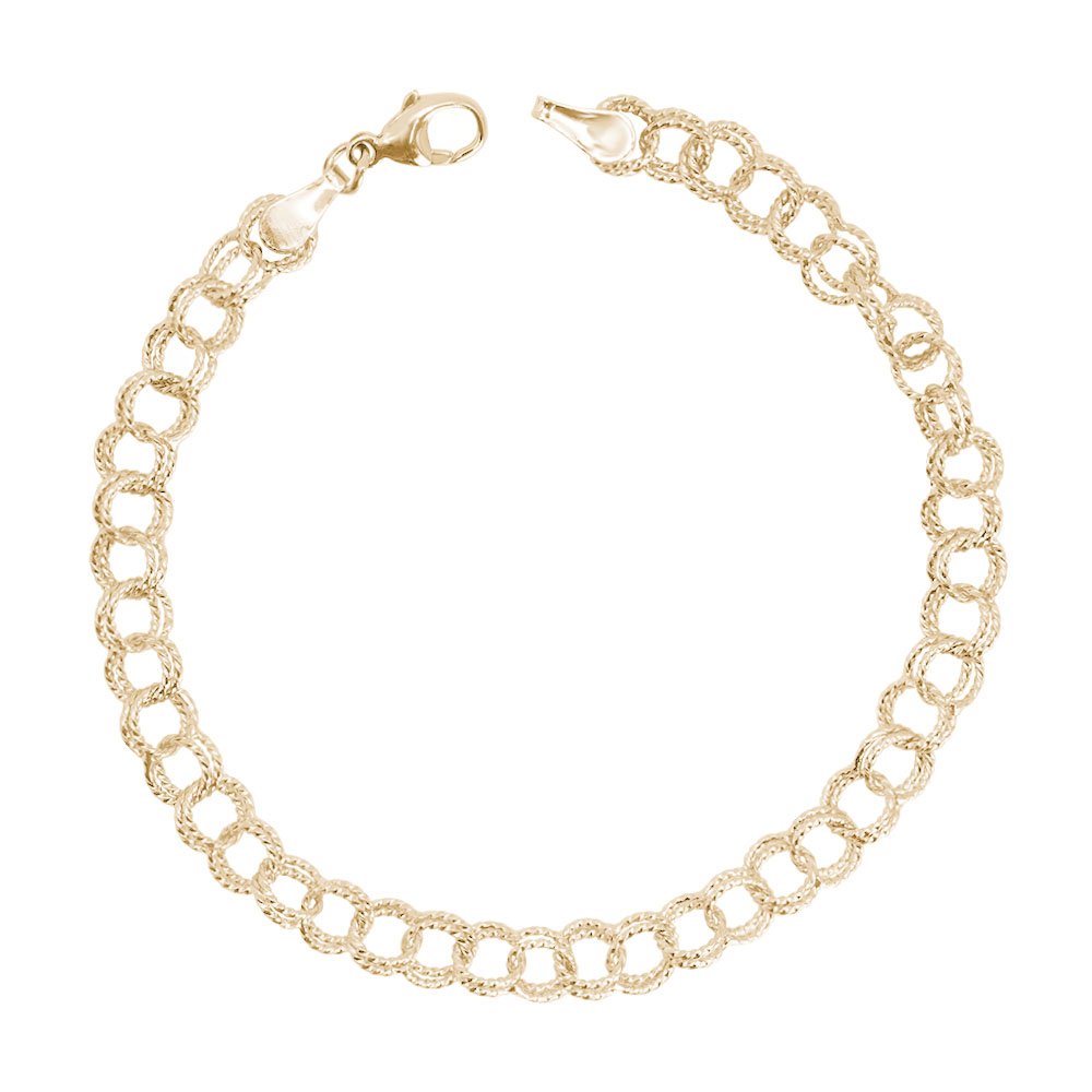 Rembrandt Charms - Twisted Double Link Curb Classic Charm Bracelet - 20-0028
