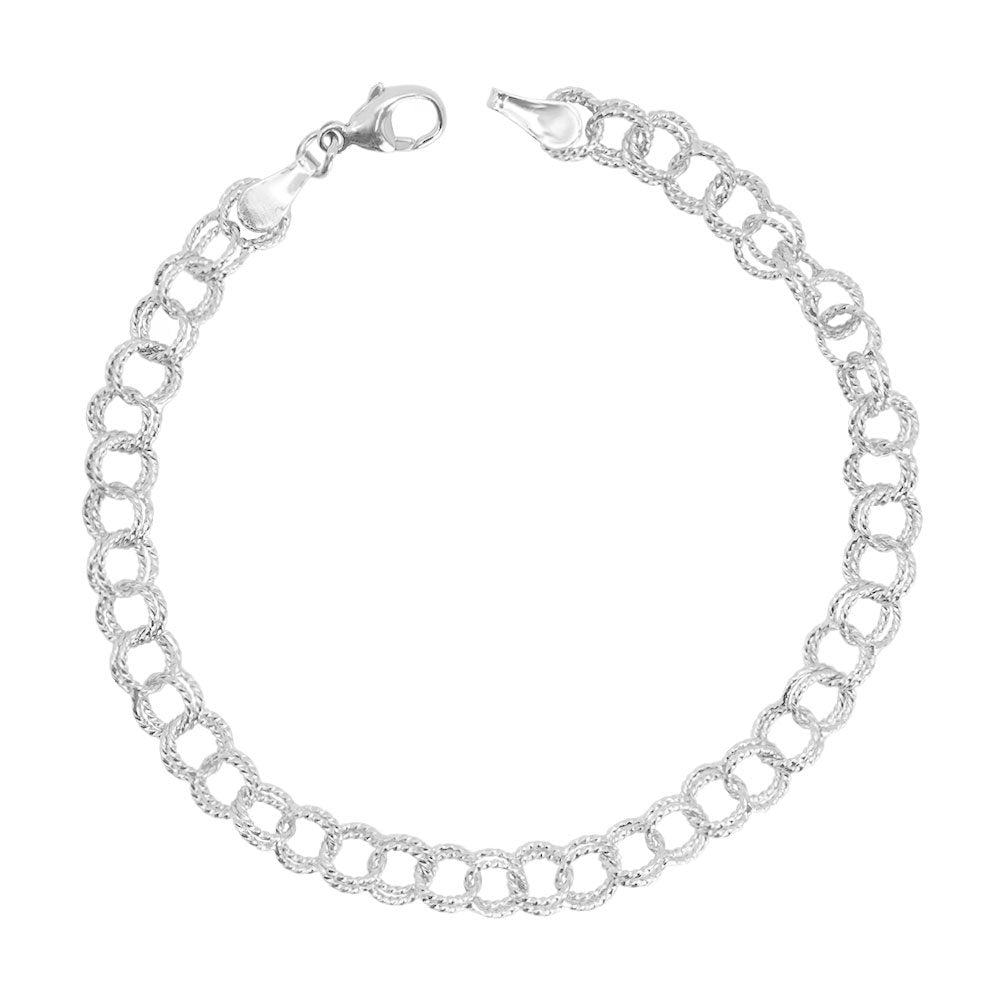 Rembrandt Charms - Twisted Double Link Curb Classic Charm Bracelet - 20-0028