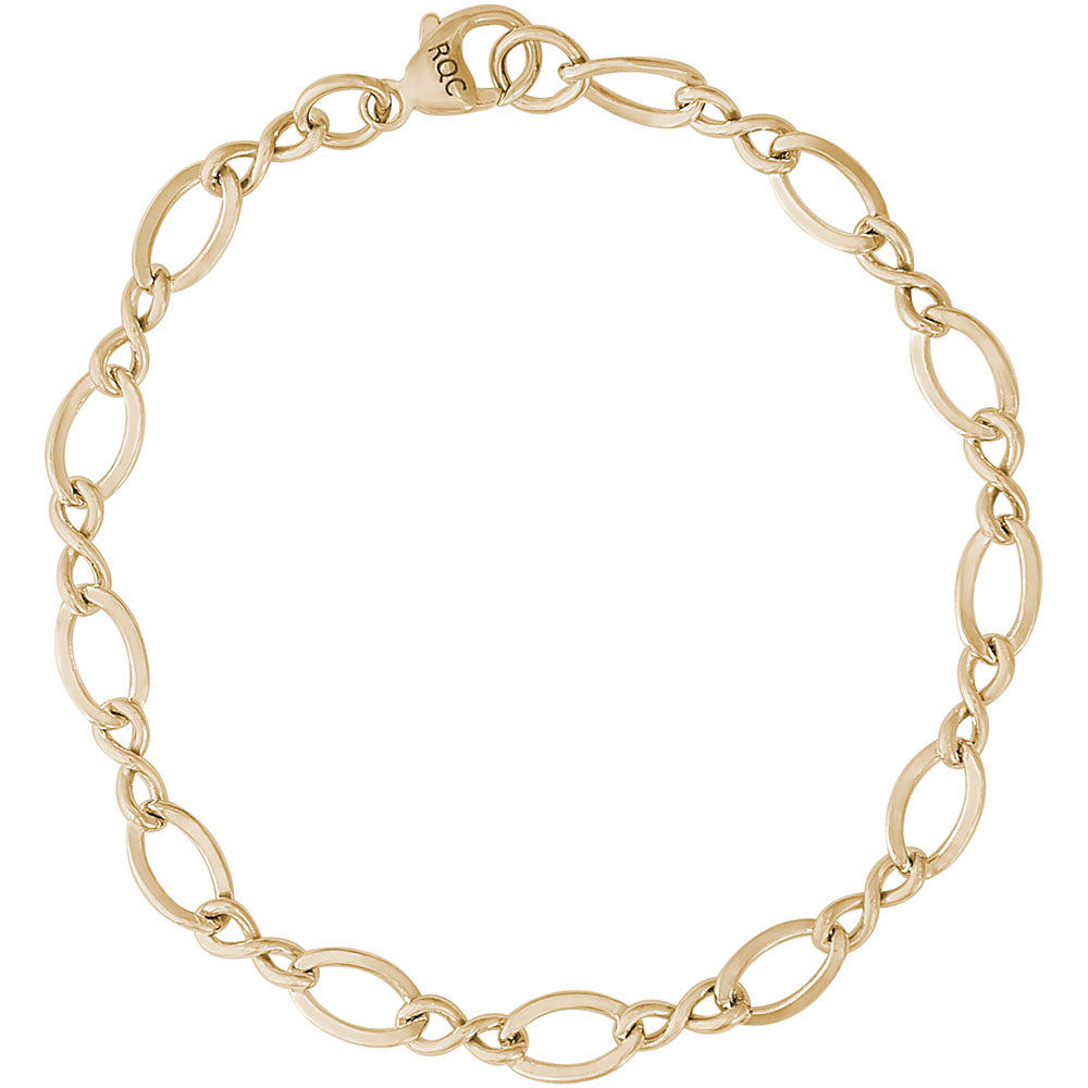Rembrandt Charms - Large Figure Eight Link Classic Charm Bracelet - 20-0104