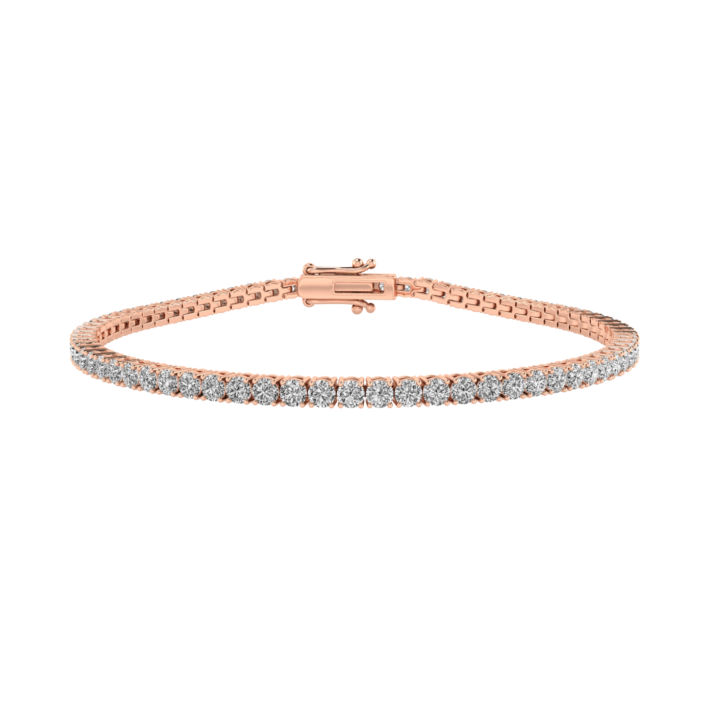14K Gold 7.00" Round Lab Grown Diamond Tennis Bracelet 3.00ct