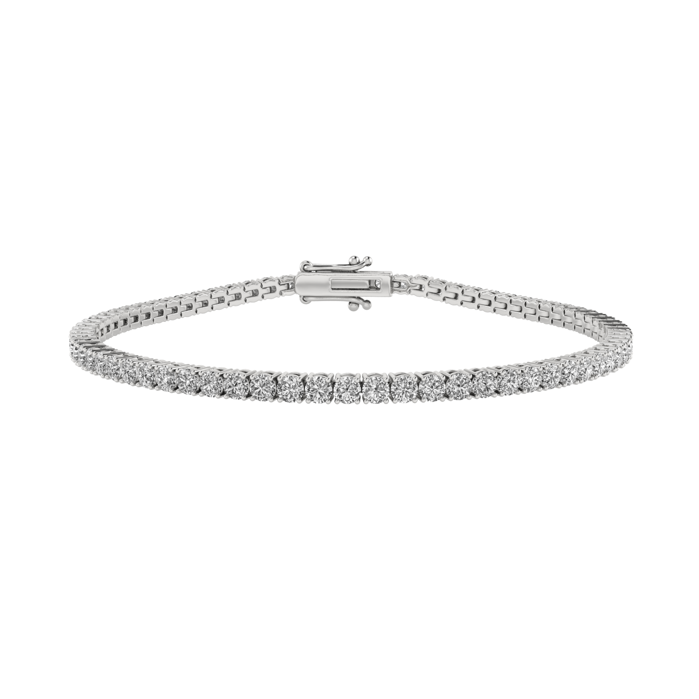 14K Gold 7.00" Round Lab Grown Diamond Tennis Bracelet 3.00ct