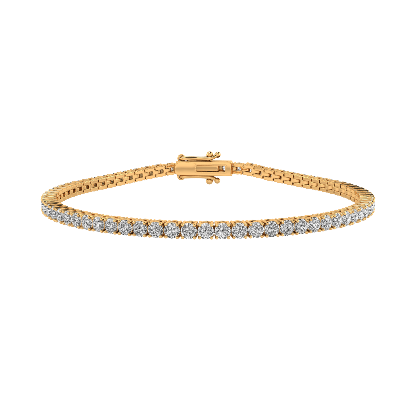 14K Gold 7.00" Round Lab Grown Diamond Tennis Bracelet 3.00ct