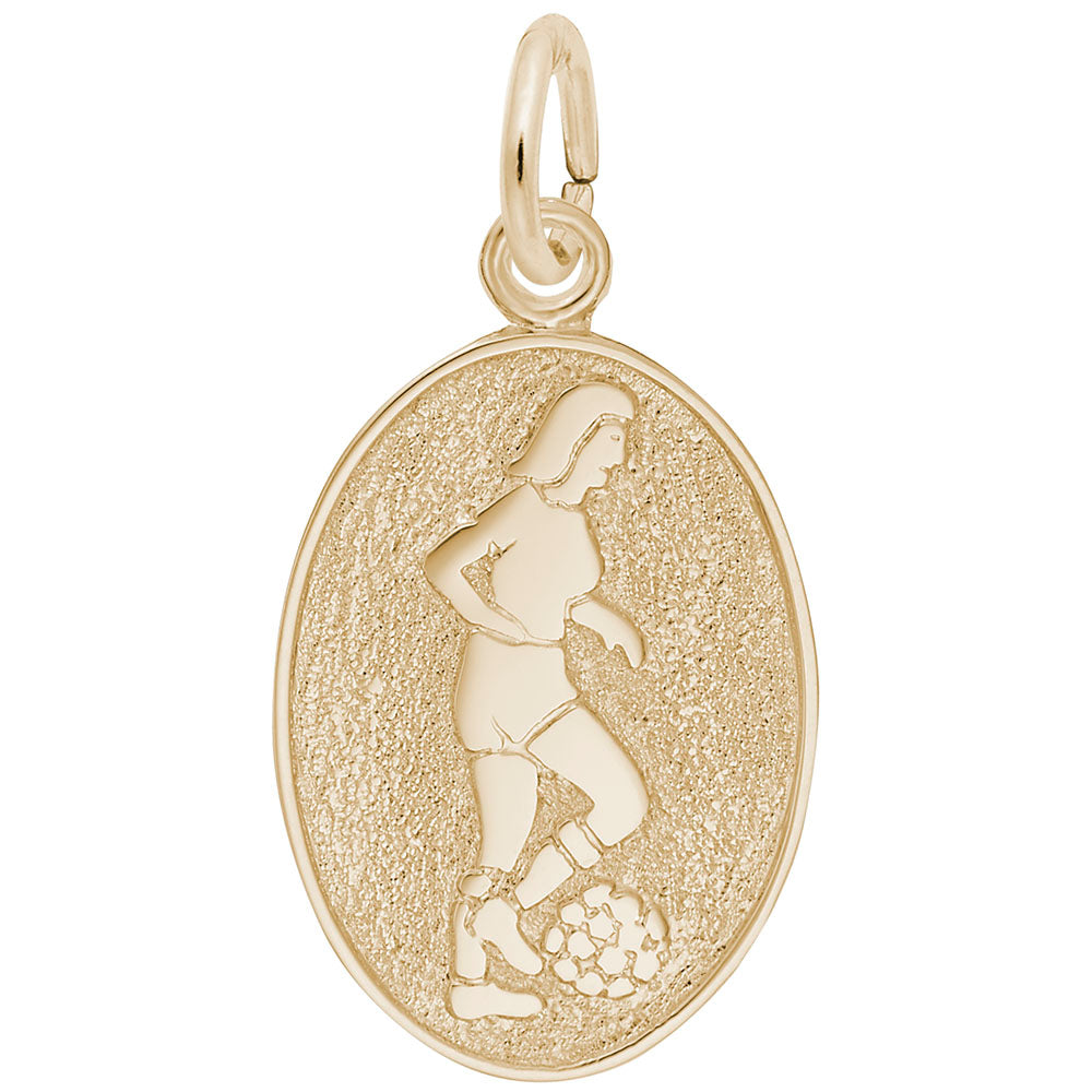 Rembrandt Charms - Soccer Player Oval Disc Charm - 3354 Rembrandt Charms Charm Birmingham Jewelry 
