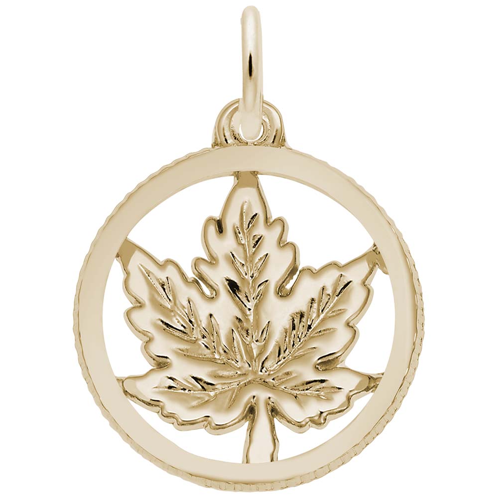 Rembrandt Charms - Maple Leaf Disc Charm - 3679