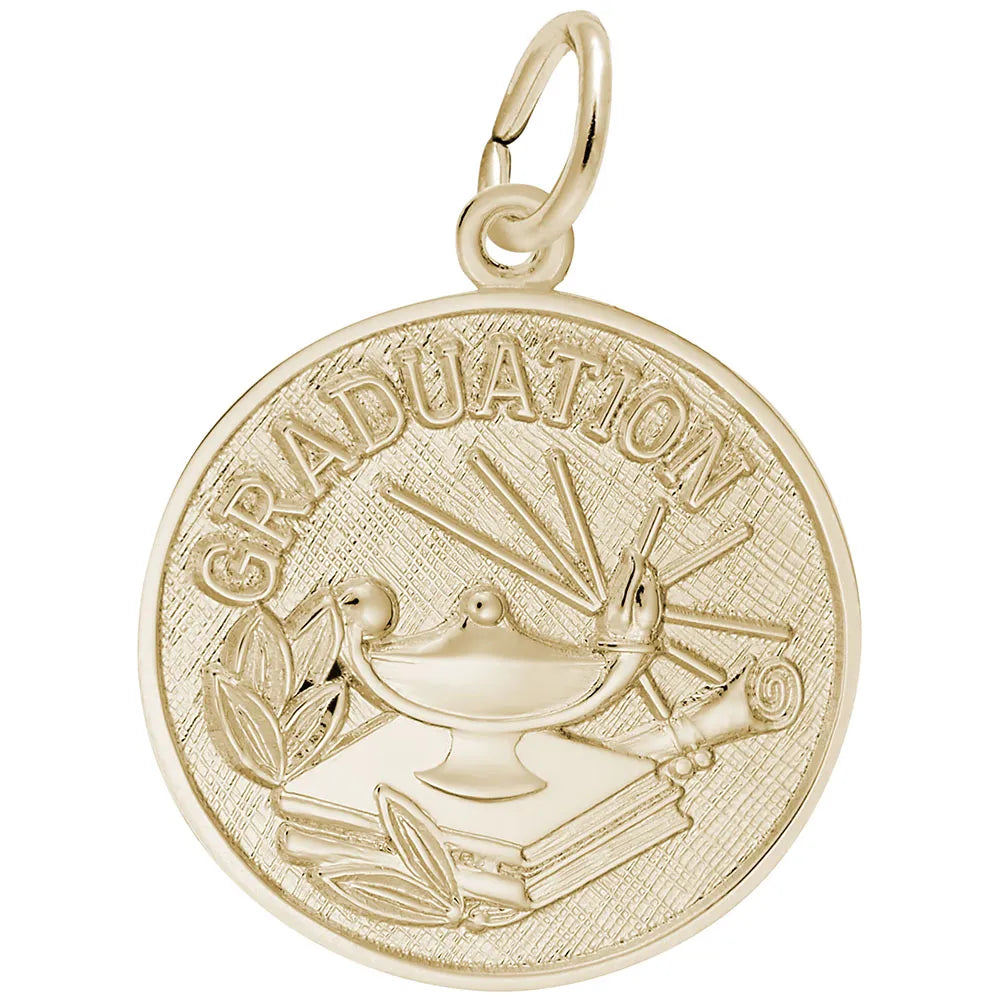 Rembrandt Charms - Graduation Lamp of Learning Disc Charm - 3721 Rembrandt Charms Charm Birmingham Jewelry 