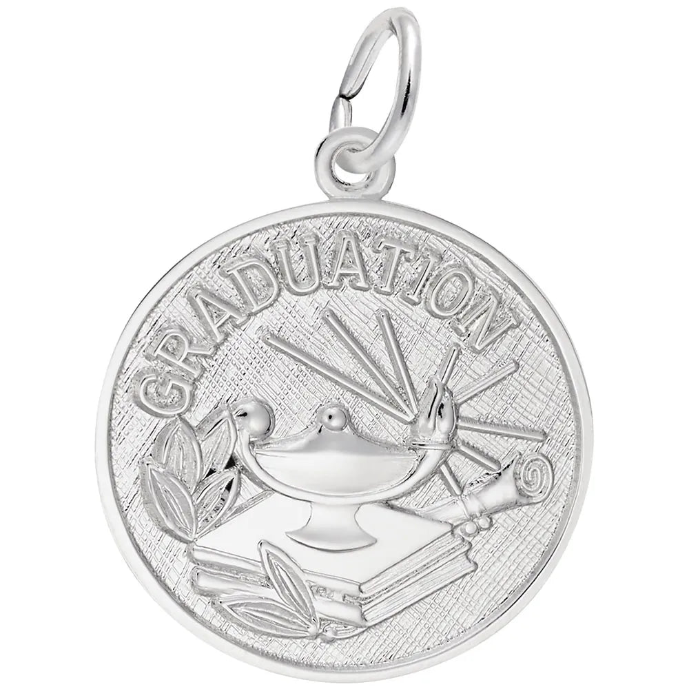 Rembrandt Charms - Graduation Lamp of Learning Disc Charm - 3721 Rembrandt Charms Charm Birmingham Jewelry 