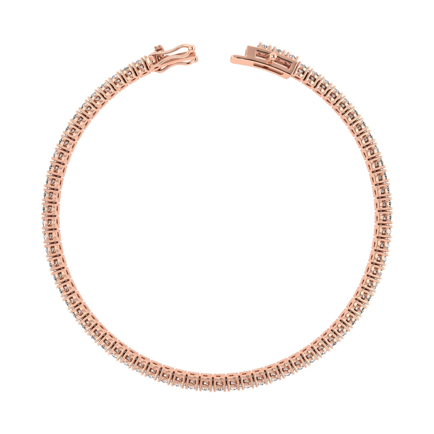 14K Gold 7.00" Round Lab Grown Diamond Tennis Bracelet 3.00ct