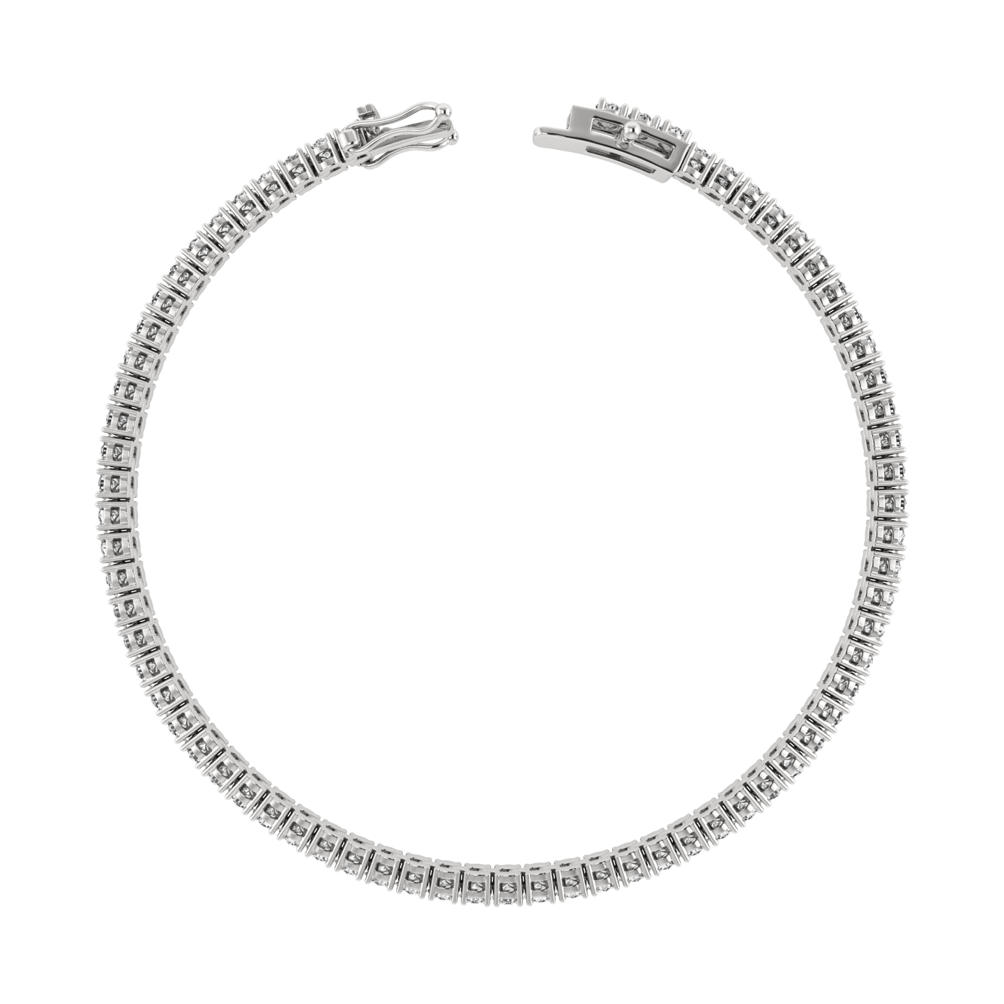 14K Gold 7.00" Round Lab Grown Diamond Tennis Bracelet 3.00ct