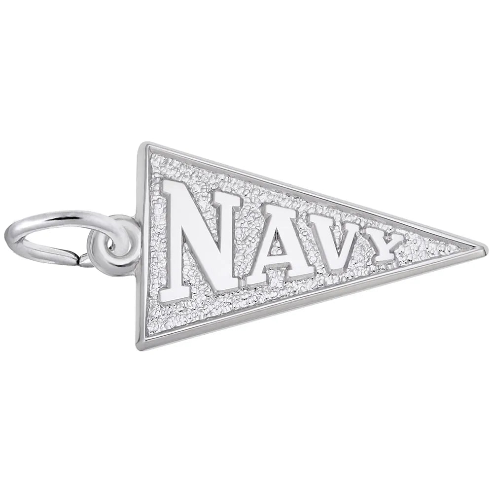 Rembrandt Charms - Navy Pennant Flag Charm - 5218 Rembrandt Charms Charm Birmingham Jewelry 