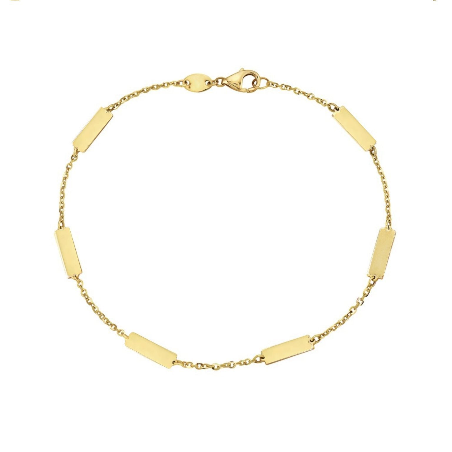 14K Yellow Gold Bar Station Bracelet (Gold) Birmingham Jewelry Bracelet Birmingham Jewelry 