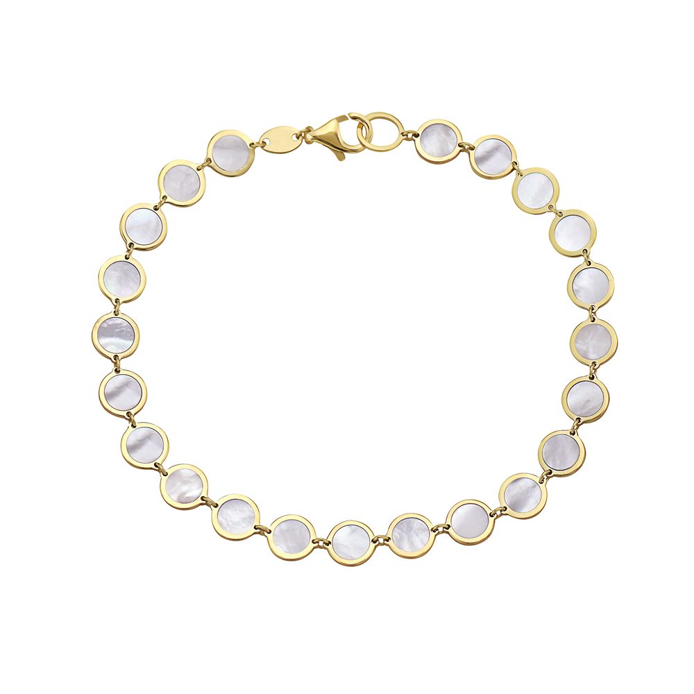 14K Yellow Gold Disc Bracelet (MOP) Birmingham Jewelry Bracelet Birmingham Jewelry 