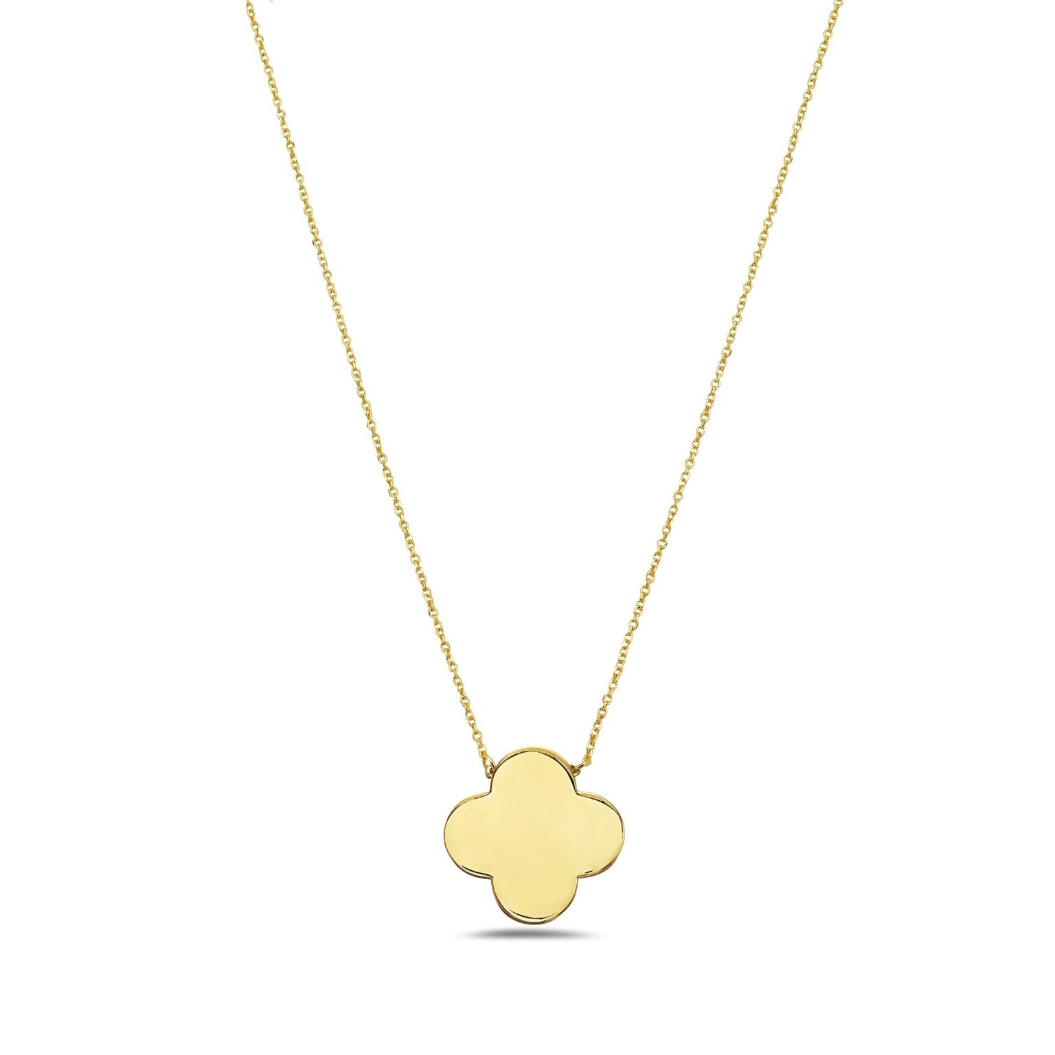 14K Yellow Gold Grande Clover Pendant Necklace (Gold) Birmingham Jewelry Necklace Birmingham Jewelry 