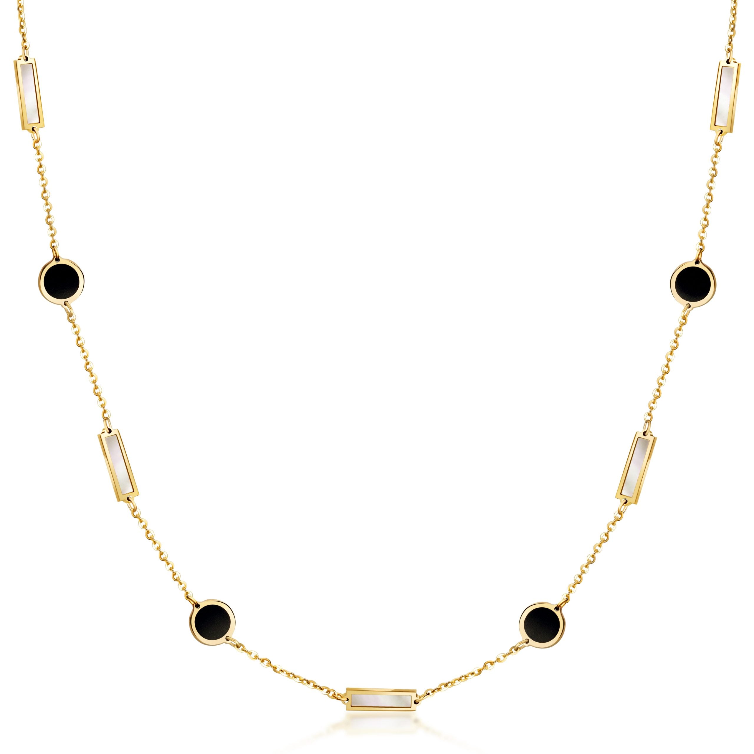 14K Yellow Gold Bar & Disc Station Necklace Birmingham Jewelry Necklace Birmingham Jewelry 