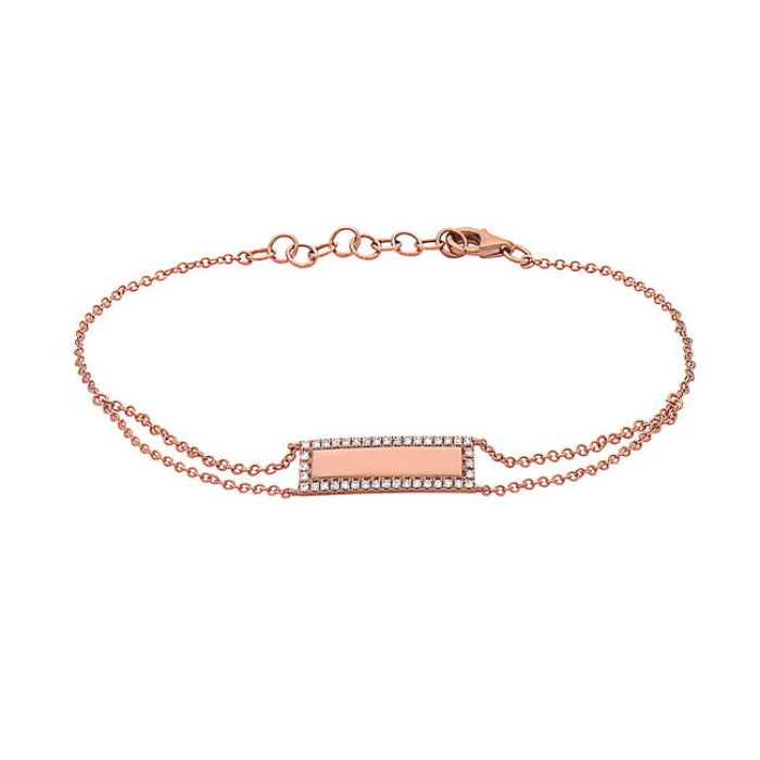 14K Rose Gold Rectangle Diamond Bar Bracelet Birmingham Jewelry Bracelet Birmingham Jewelry 