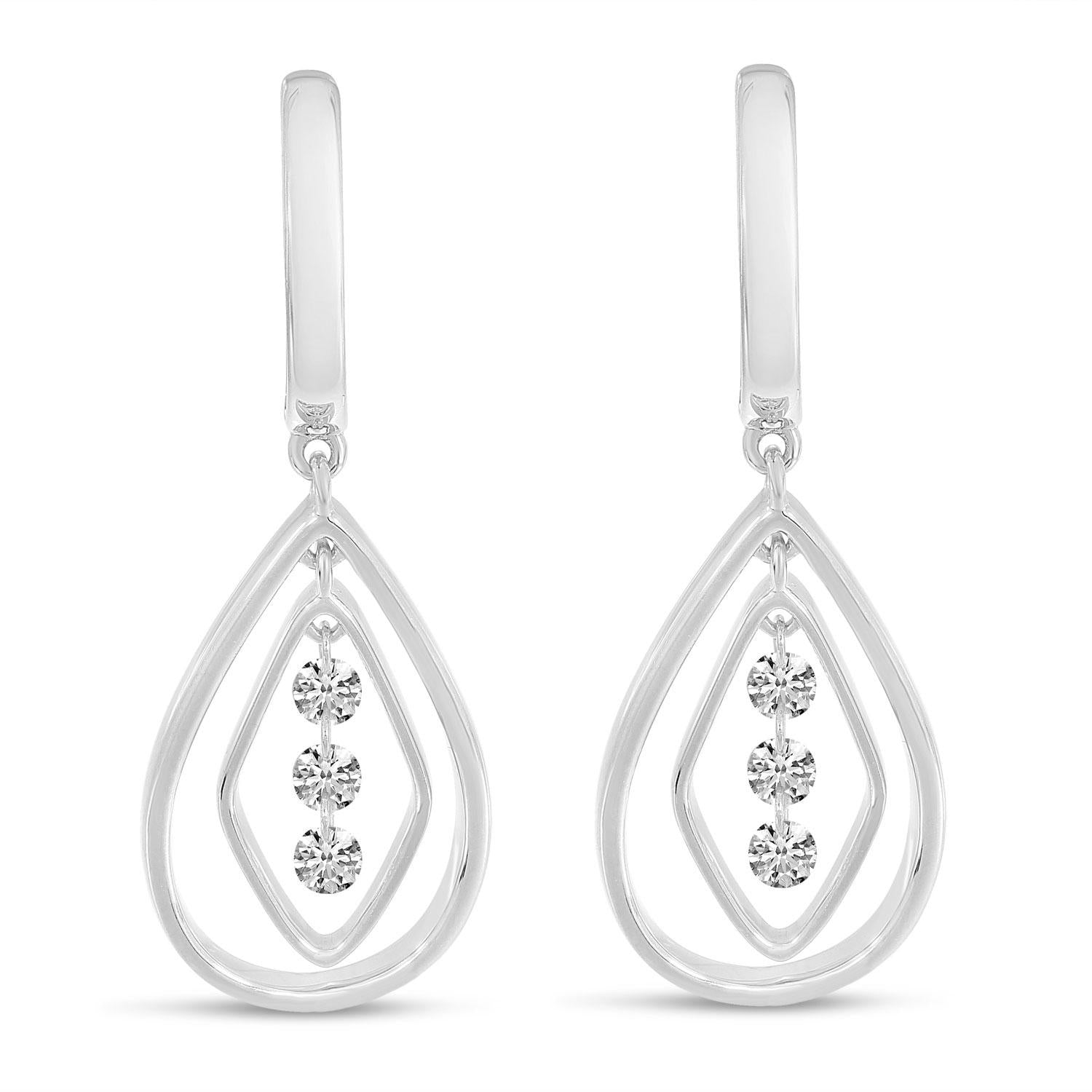 14K Gold Dashing Diamonds Chandelier Drop Earrings Birmingham Jewelry Earrings Birmingham Jewelry 