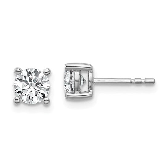 14K White Gold 1.00ct Round Lab Grown Diamond Studs Birmingham Jewelry Stud Earrings Birmingham Jewelry 