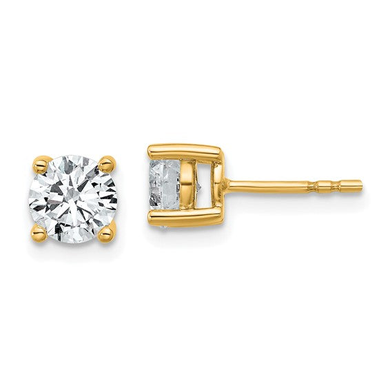 14K Yellow Gold 1.00ct Round Lab Grown Diamond Studs