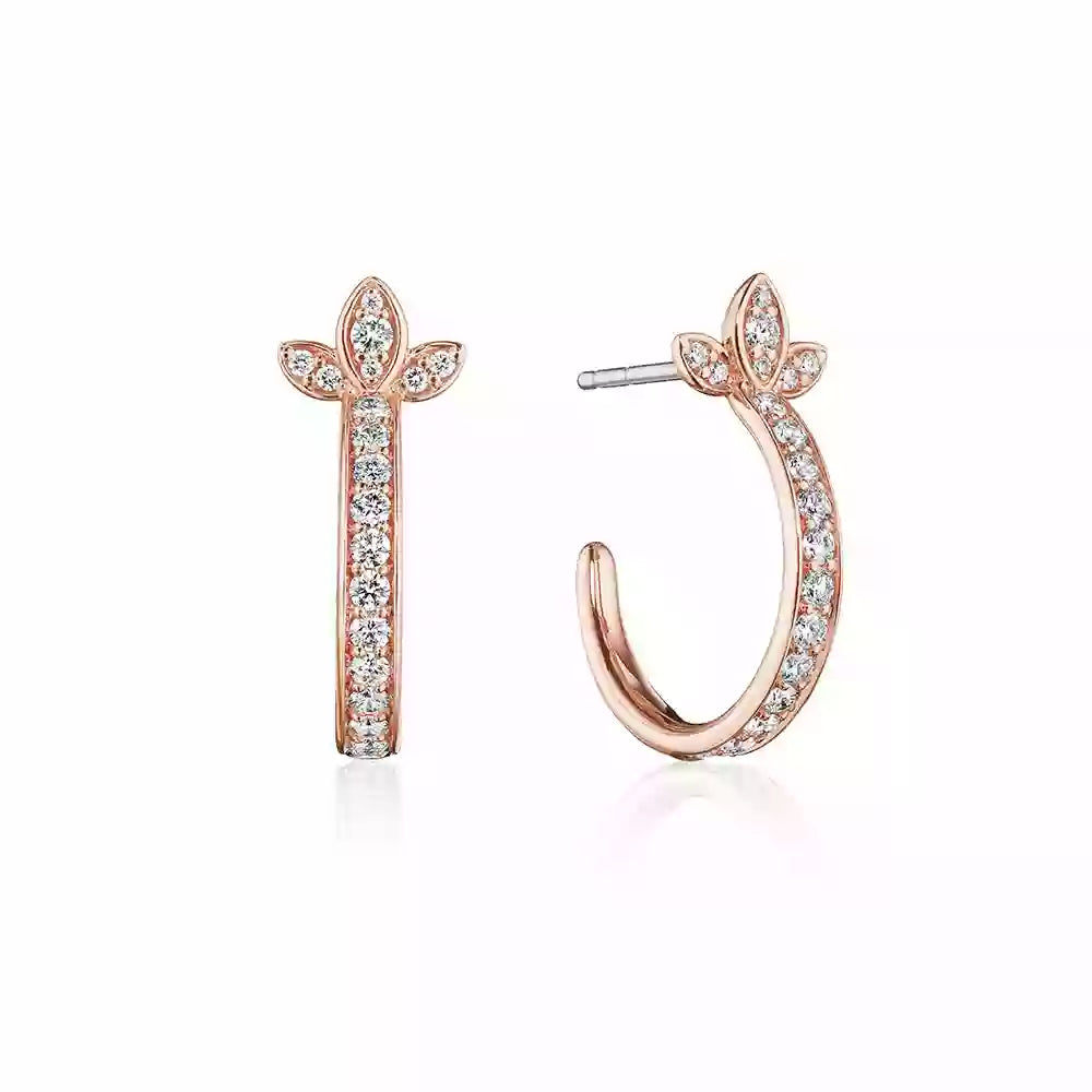 VANGUARD J-0461718-RH VERRAGIO FINE JEWELRY Hoop Earrings Birmingham Jewelry Verragio Jewelry | Diamond Hoop Earrings VANGUARD J-0461718-RH