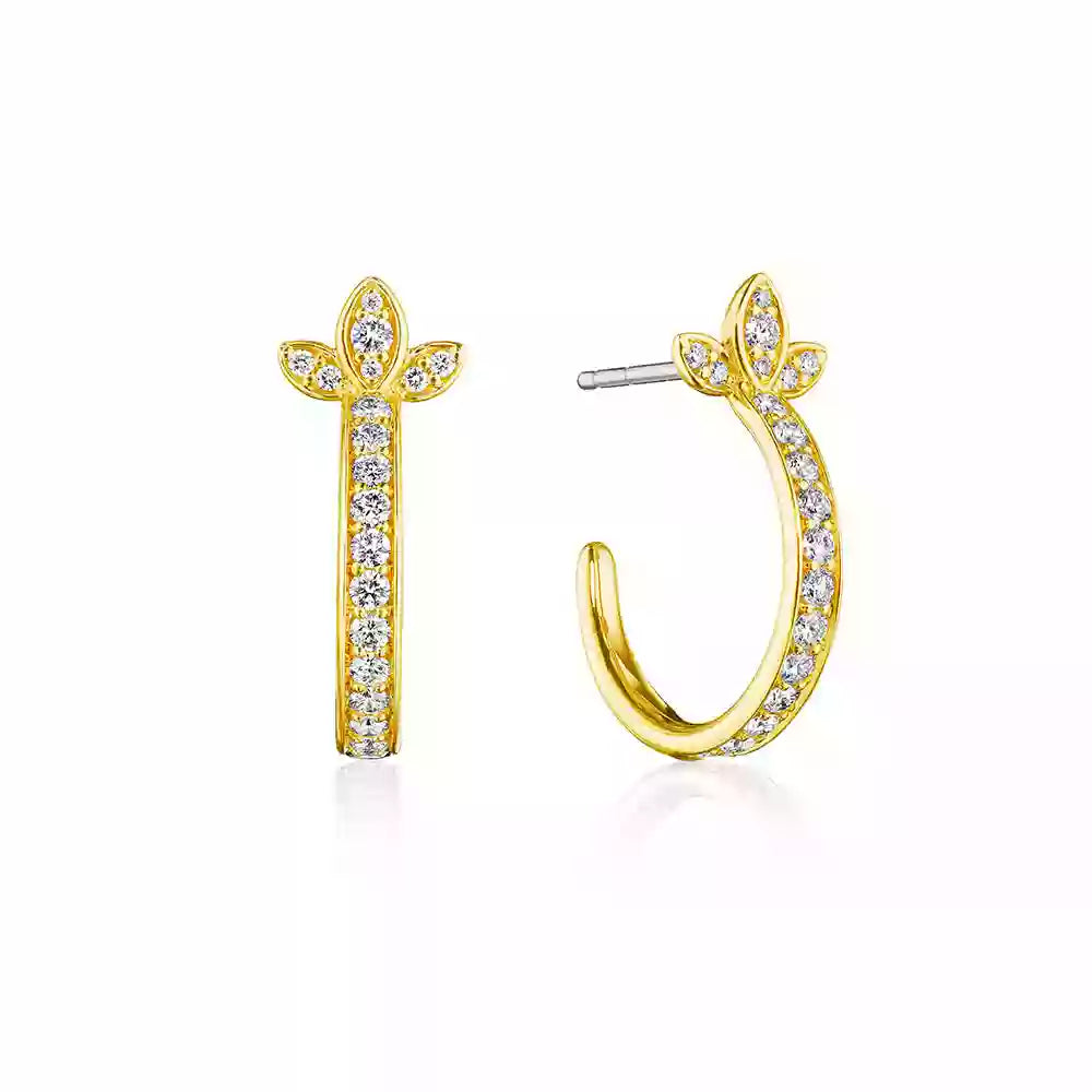 VANGUARD J-0461718-YH VERRAGIO FINE JEWELRY Hoop Earrings Birmingham Jewelry Verragio Jewelry | Diamond Hoop Earrings VANGUARD J-0461718-YH