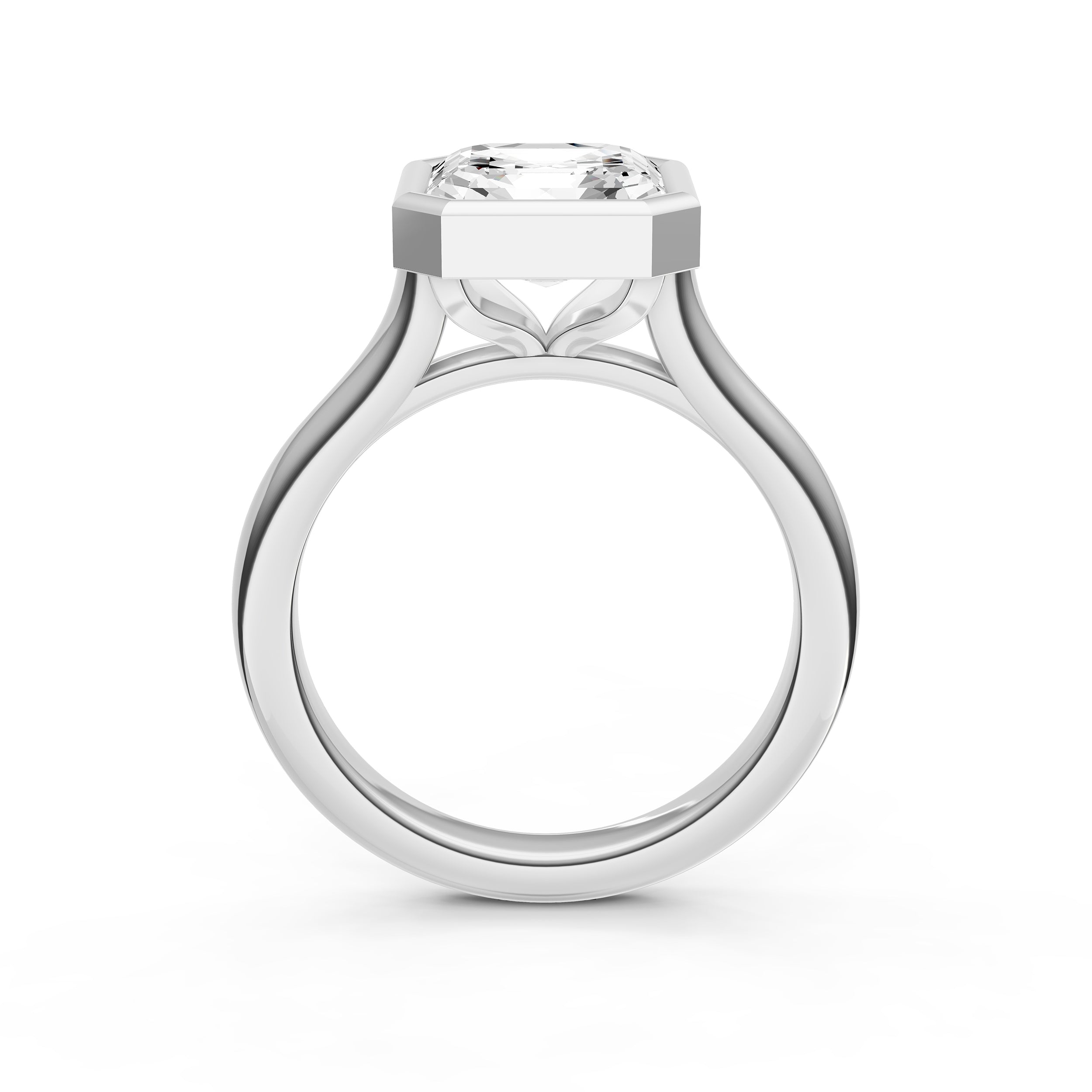 Bezel Cathedral Engagement Ring (Asscher) Birmingham Jewelry Engagement Ring Birmingham Jewelry 