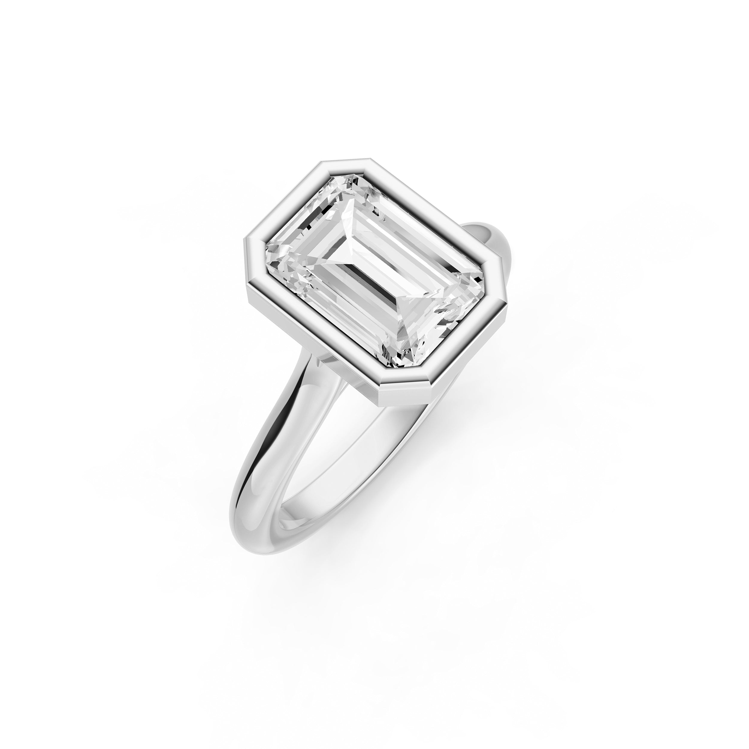 Bezel Cathedral Engagement Ring (Emerald Cut) Birmingham Jewelry Engagement Ring Birmingham Jewelry 