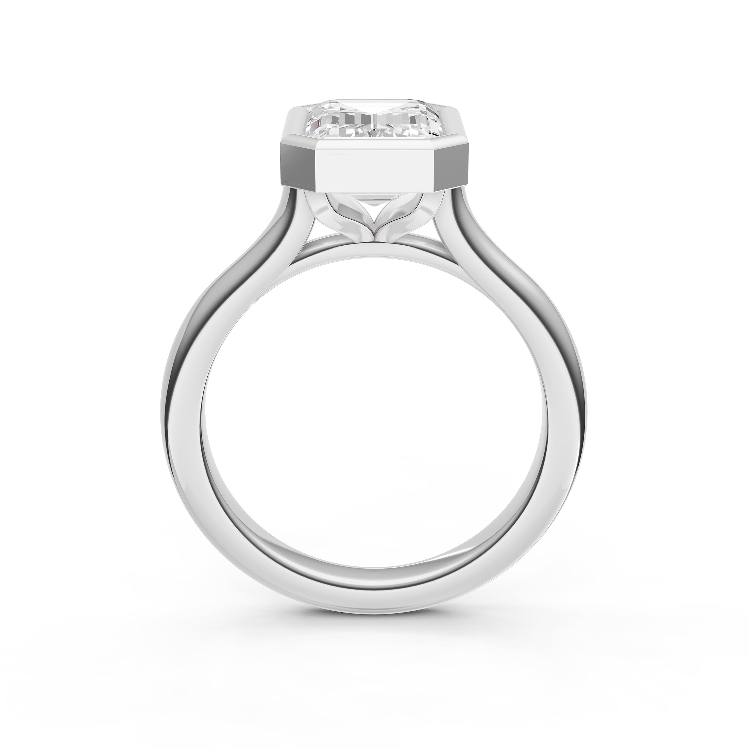 Bezel Cathedral Engagement Ring (Emerald Cut) Birmingham Jewelry Engagement Ring Birmingham Jewelry 