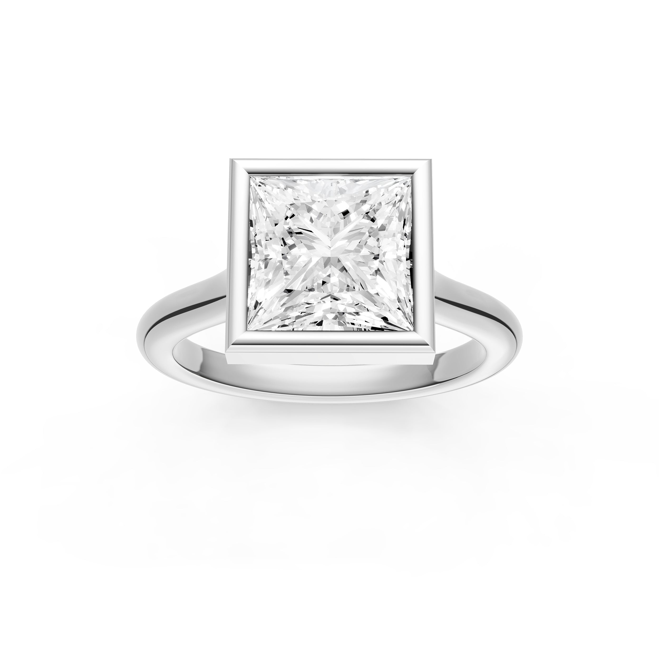 Bezel Cathedral Engagement Ring (Princess Cut) Birmingham Jewelry Engagement Ring Birmingham Jewelry 