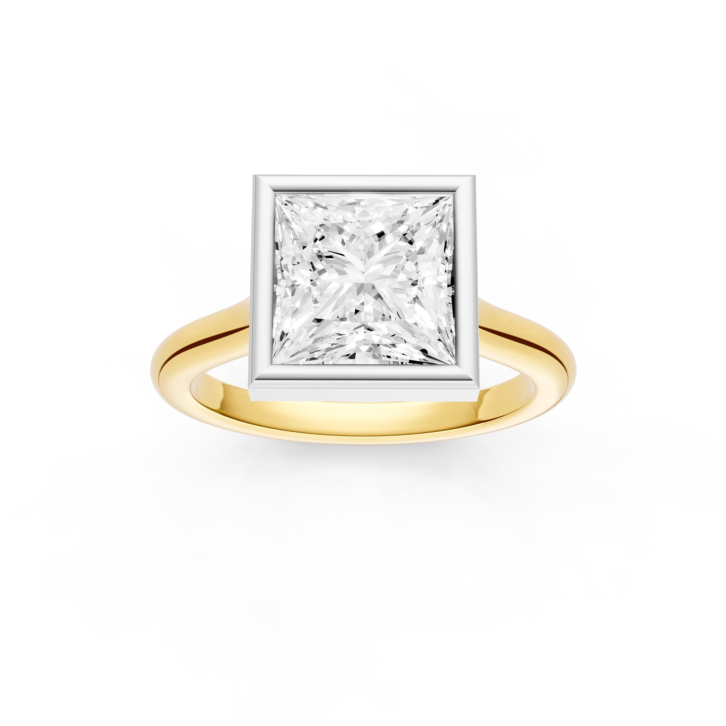Bezel Cathedral Engagement Ring (Princess Cut) Birmingham Jewelry Engagement Ring Birmingham Jewelry 