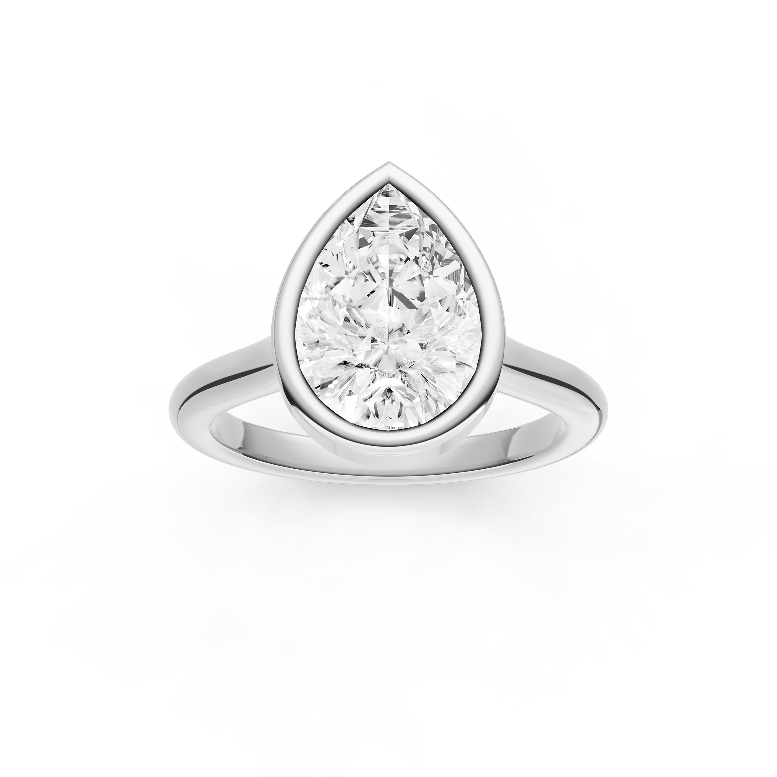 Bezel Cathedral Engagement Ring (Pear Shape) Birmingham Jewelry Engagement Ring Birmingham Jewelry 