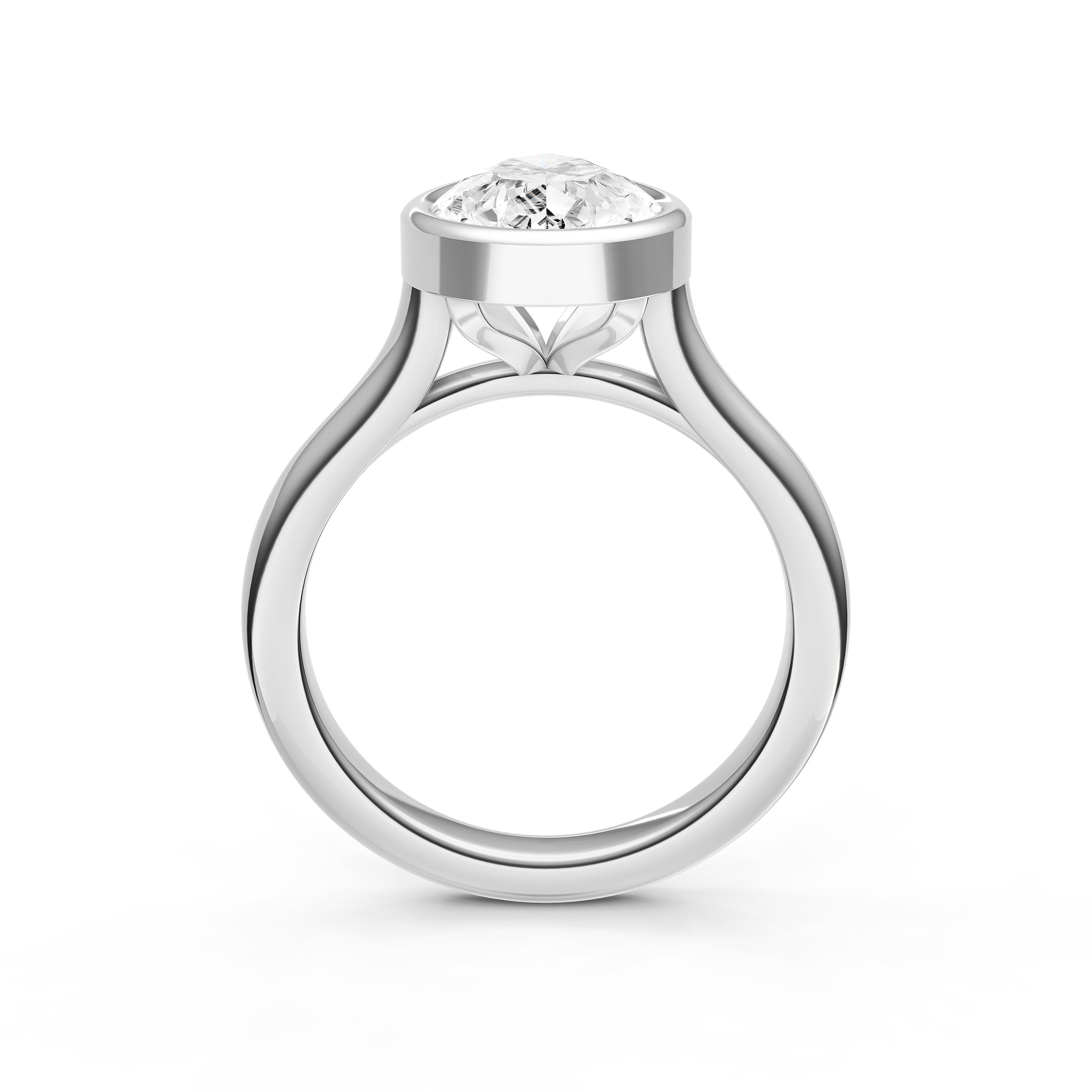 Bezel Cathedral Engagement Ring (Pear Shape) Birmingham Jewelry Engagement Ring Birmingham Jewelry 