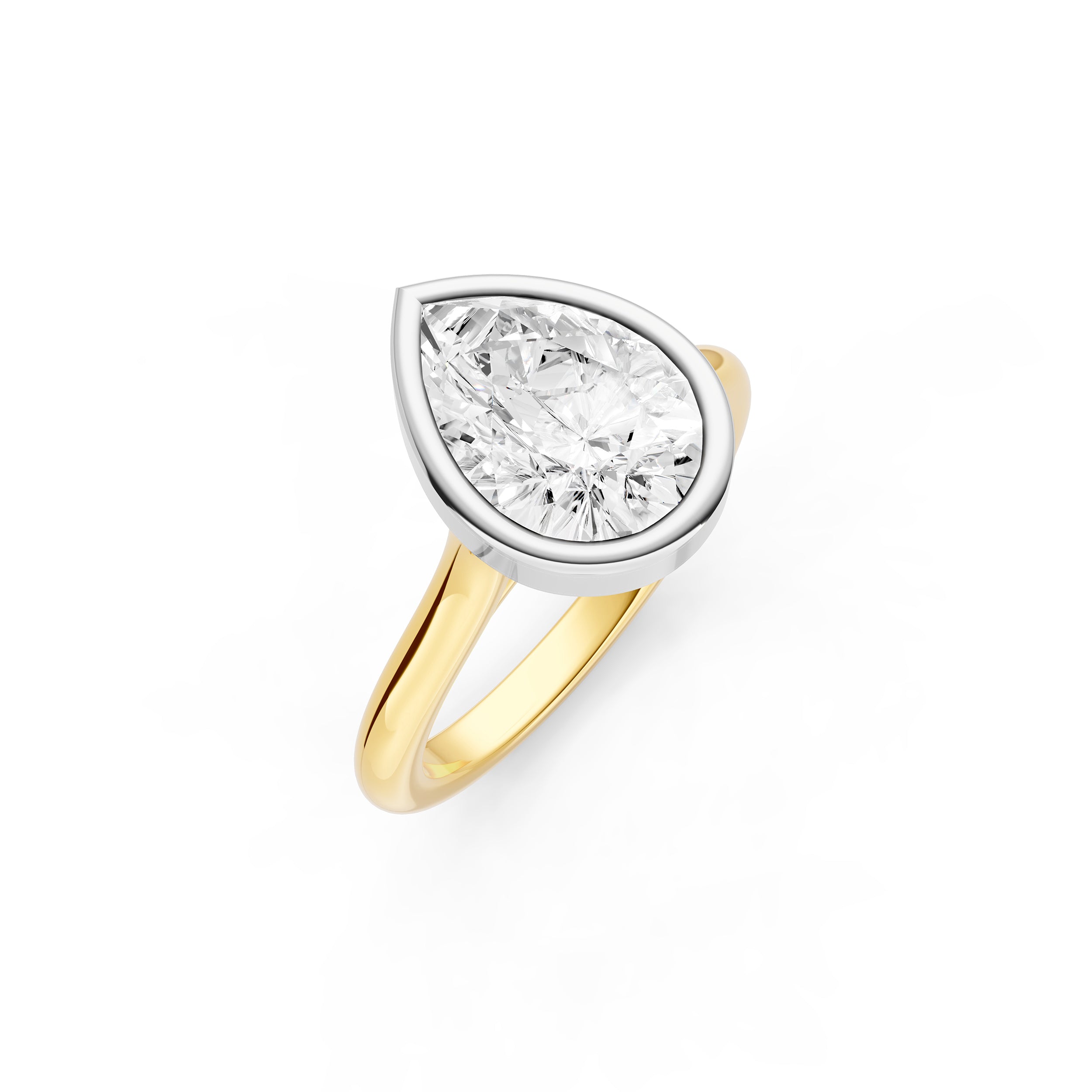 Bezel Cathedral Engagement Ring (Pear Shape) Birmingham Jewelry Engagement Ring Birmingham Jewelry 