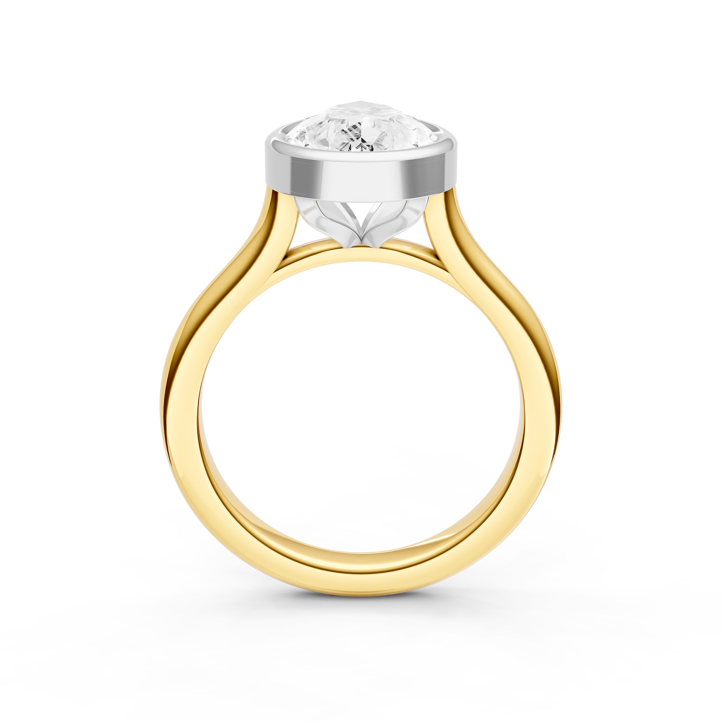 Bezel Cathedral Engagement Ring (Pear Shape) Birmingham Jewelry Engagement Ring Birmingham Jewelry 