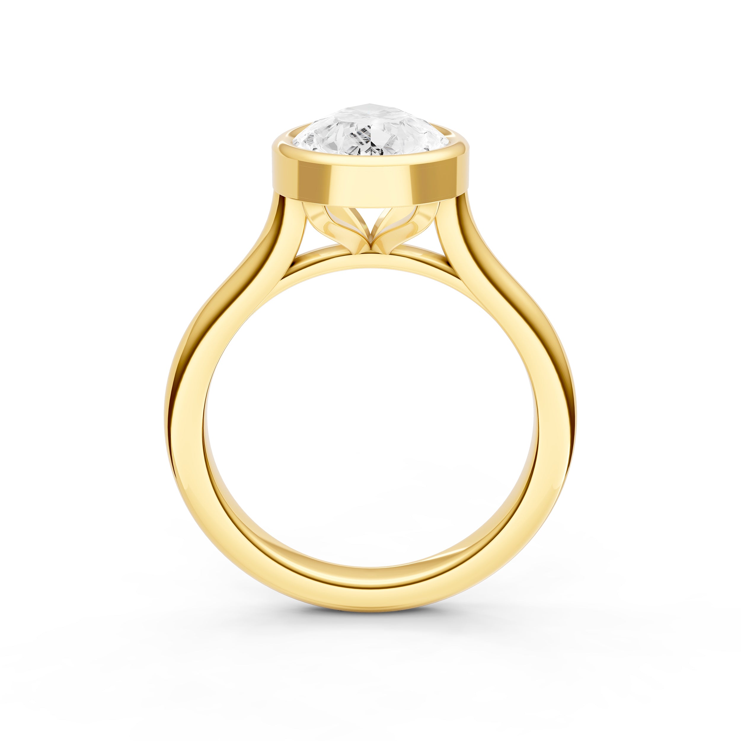 Bezel Cathedral Engagement Ring (Pear Shape) Birmingham Jewelry Engagement Ring Birmingham Jewelry 