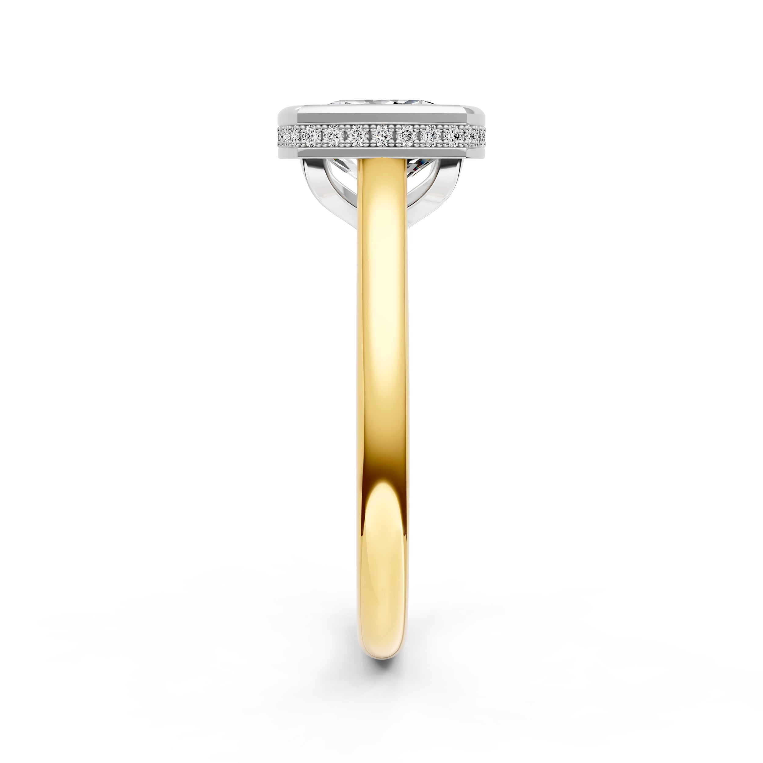 Bezel Hidden Halo Engagement Ring (Cushion) Birmingham Jewelry Engagement Ring Birmingham Jewelry 