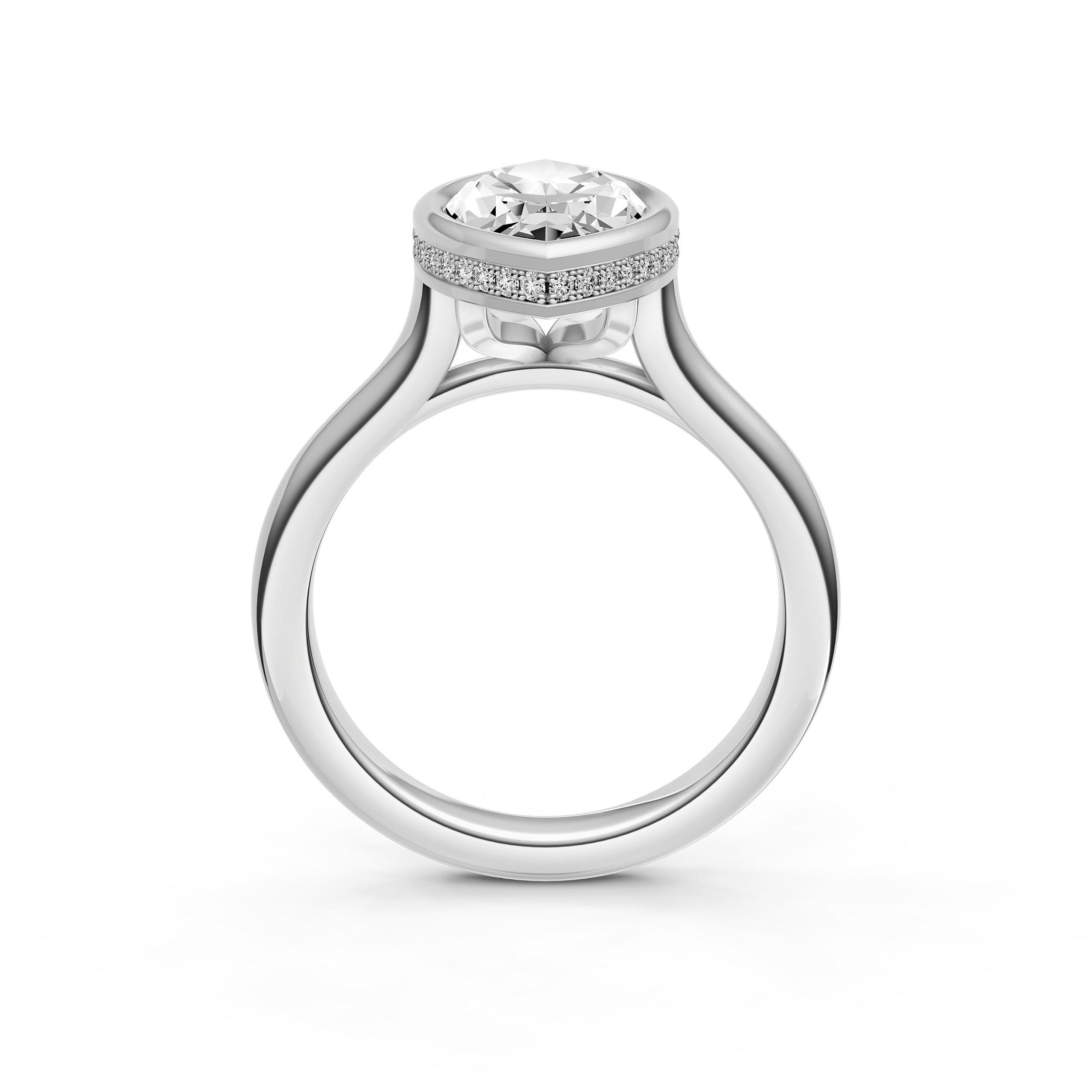 Bezel Hidden Halo Engagement Ring (Marquise) Birmingham Jewelry Engagement Ring Birmingham Jewelry 