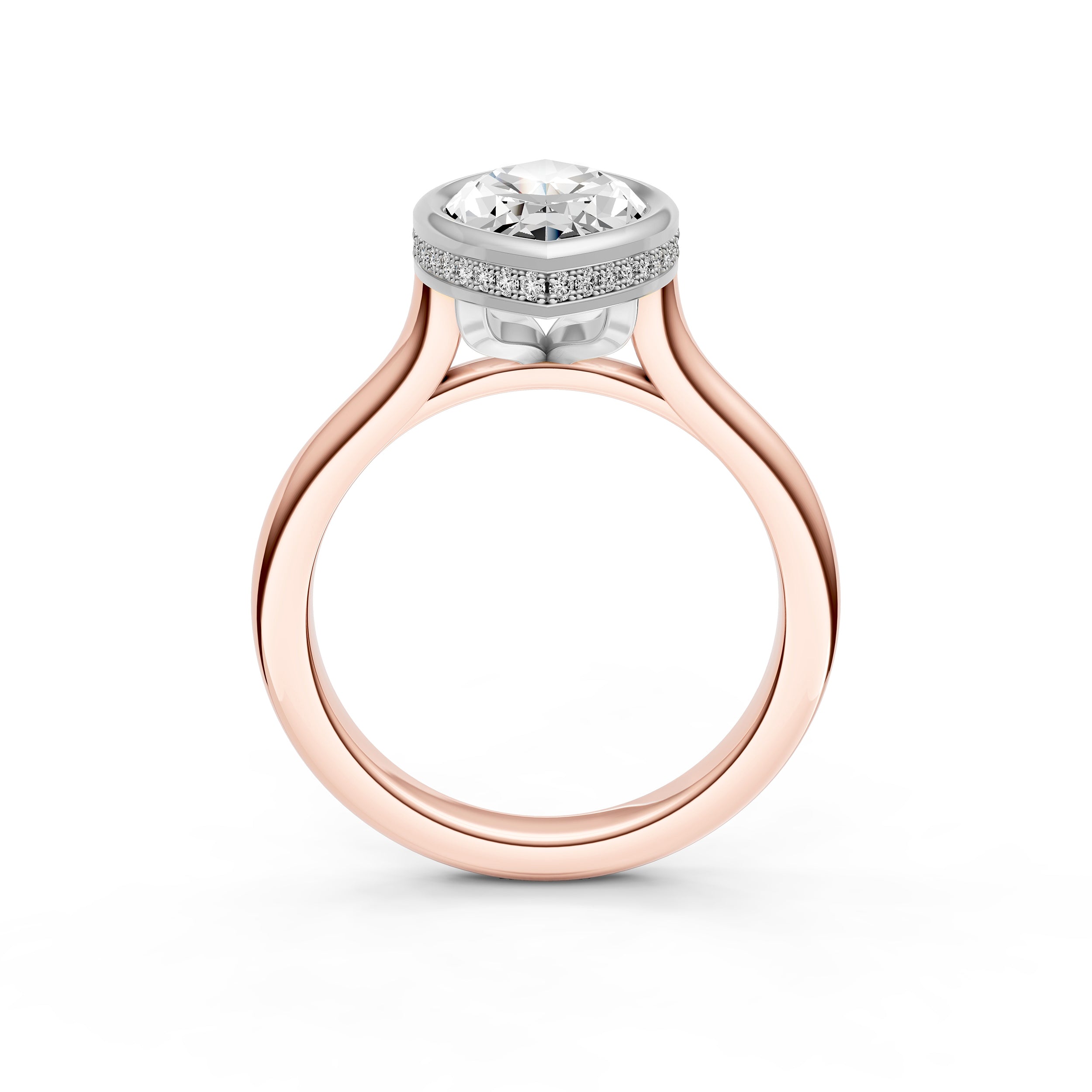 Bezel Hidden Halo Engagement Ring (Marquise) Birmingham Jewelry Engagement Ring Birmingham Jewelry 