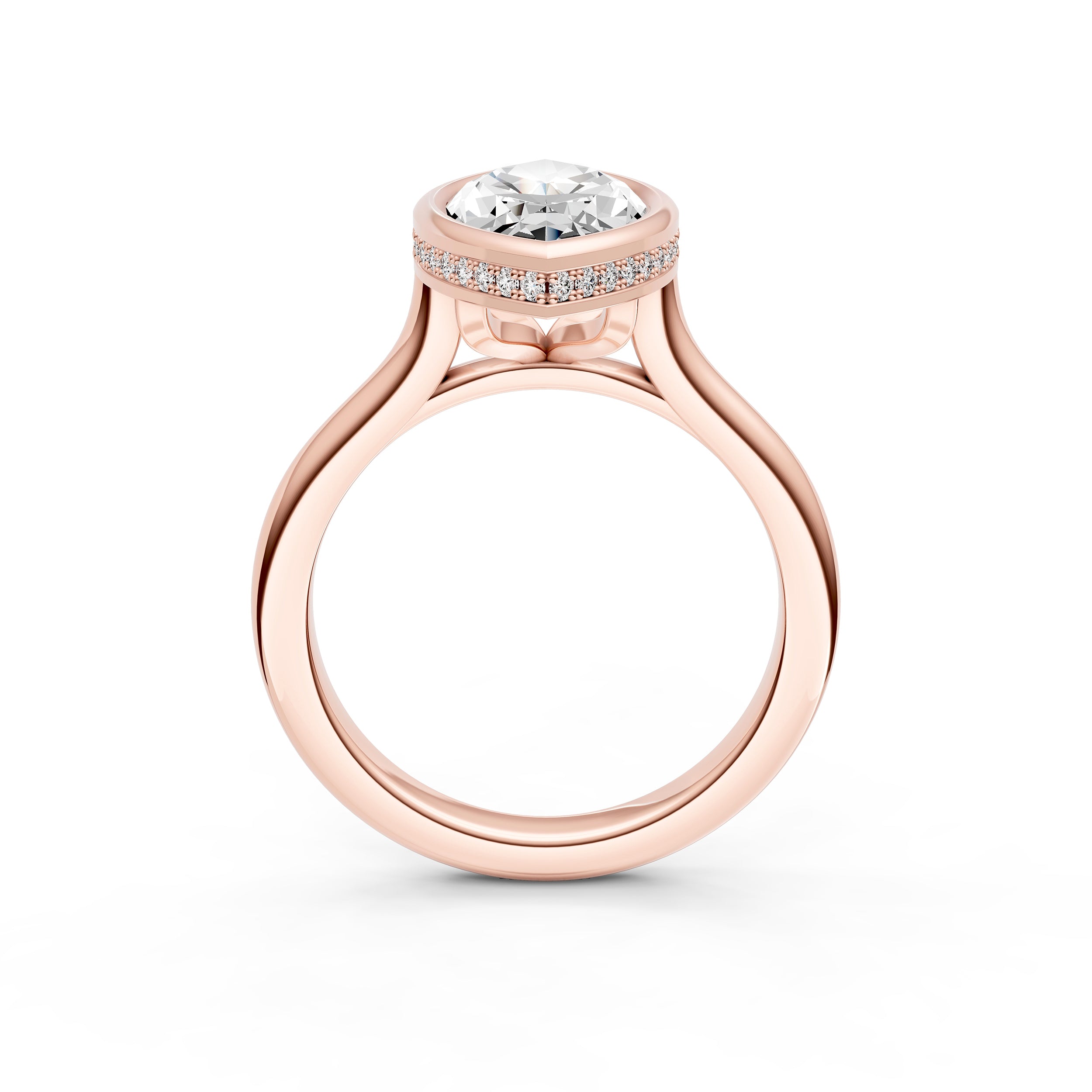 Bezel Hidden Halo Engagement Ring (Marquise) Birmingham Jewelry Engagement Ring Birmingham Jewelry 
