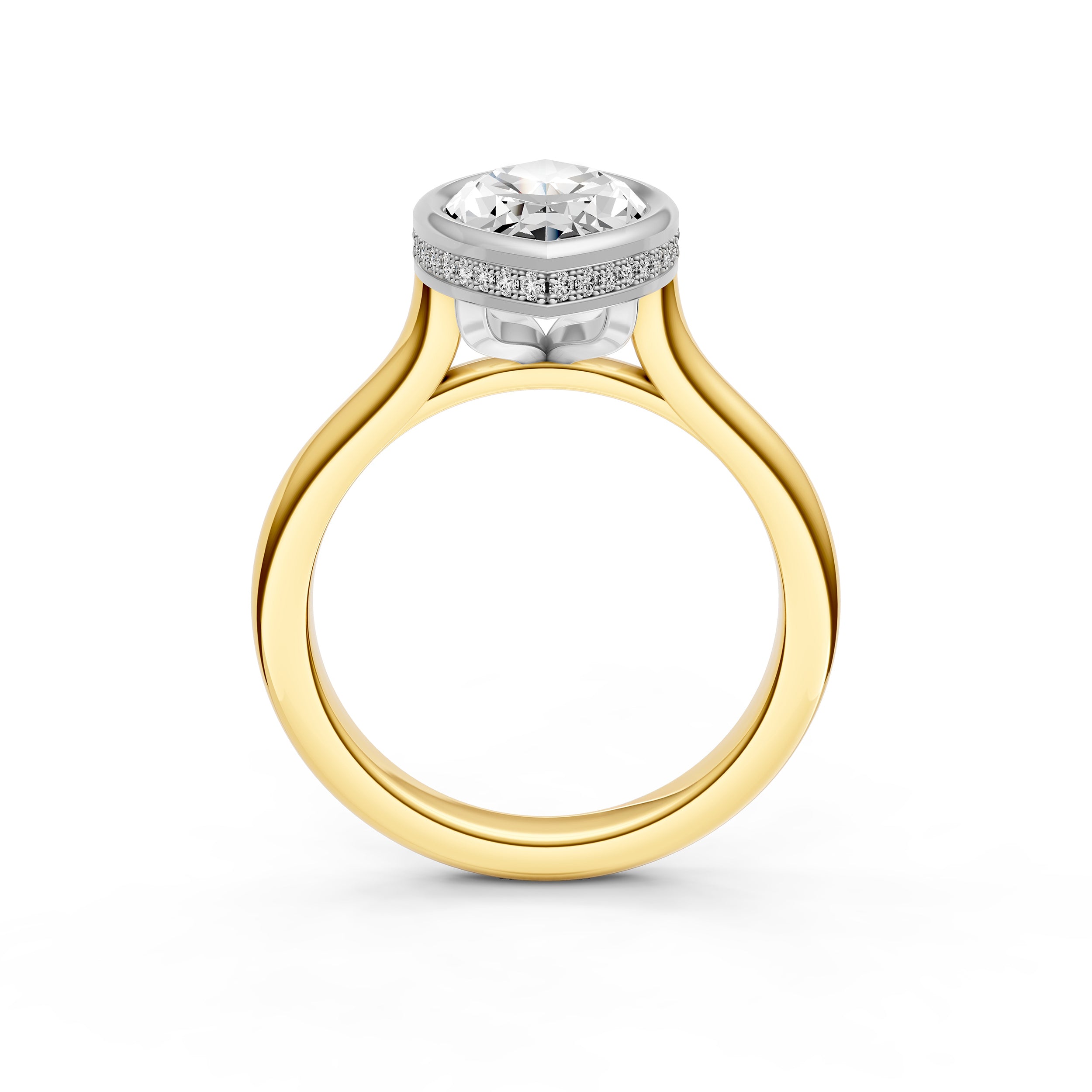 Bezel Hidden Halo Engagement Ring (Marquise) Birmingham Jewelry Engagement Ring Birmingham Jewelry 