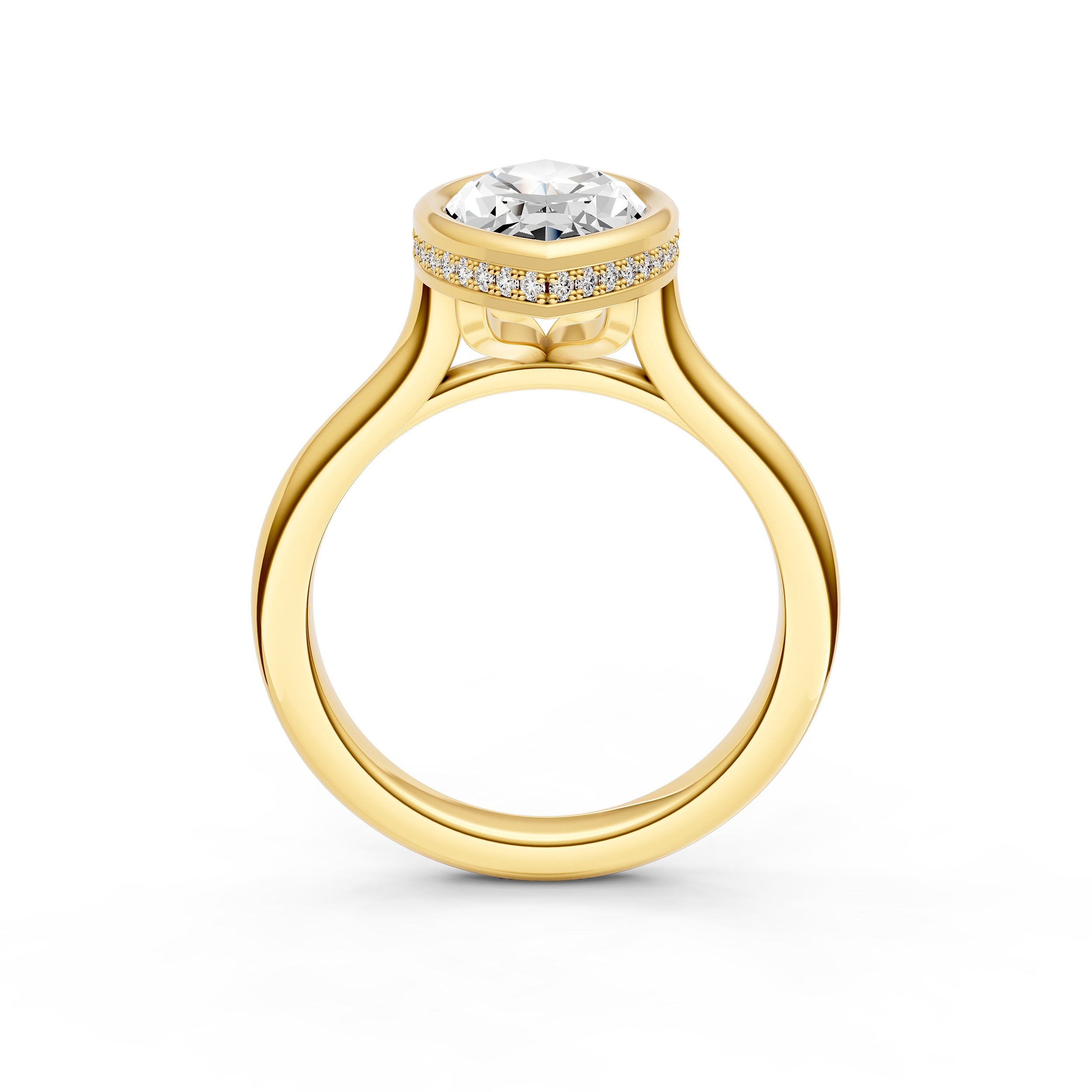 Bezel Hidden Halo Engagement Ring (Marquise) Birmingham Jewelry Engagement Ring Birmingham Jewelry 