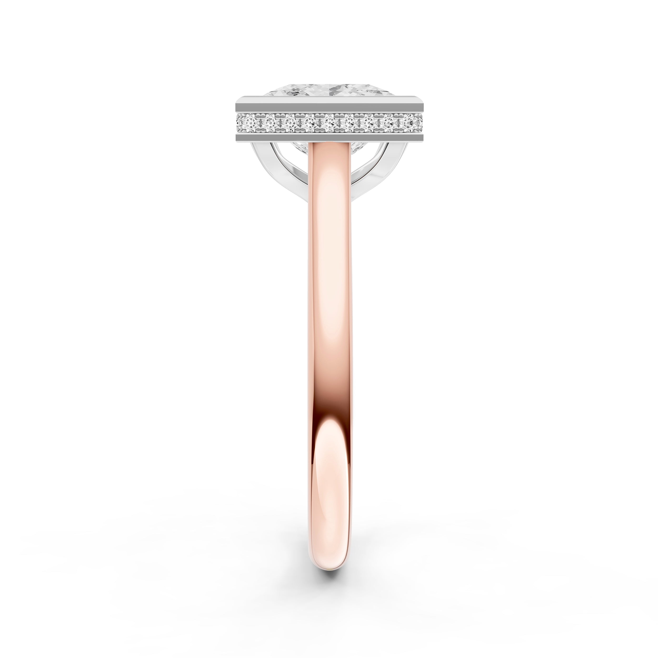 Bezel Hidden Halo Engagement Ring (Princess Cut) Birmingham Jewelry Engagement Ring Birmingham Jewelry 