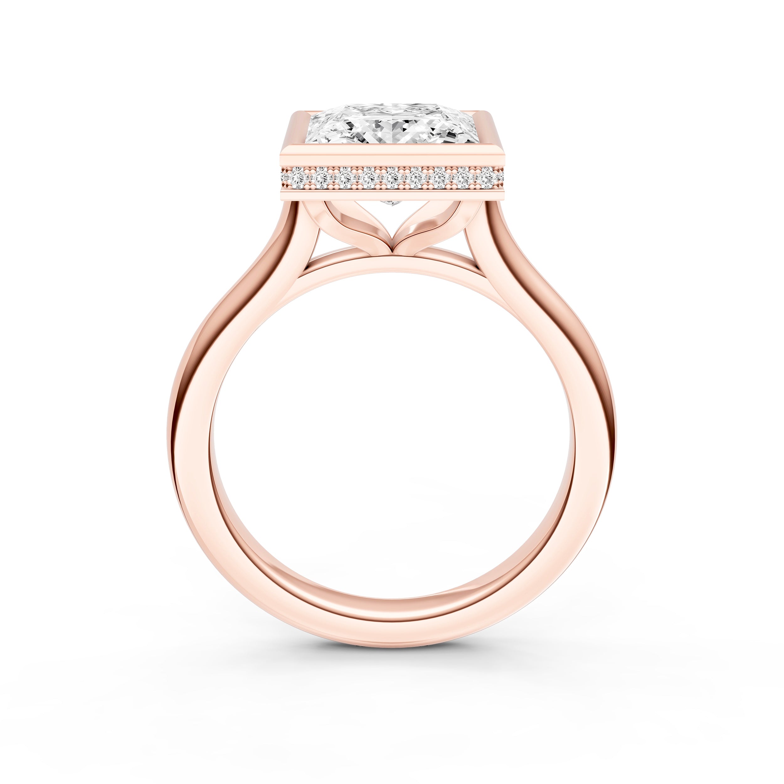 Bezel Hidden Halo Engagement Ring (Princess Cut) Birmingham Jewelry Engagement Ring Birmingham Jewelry 