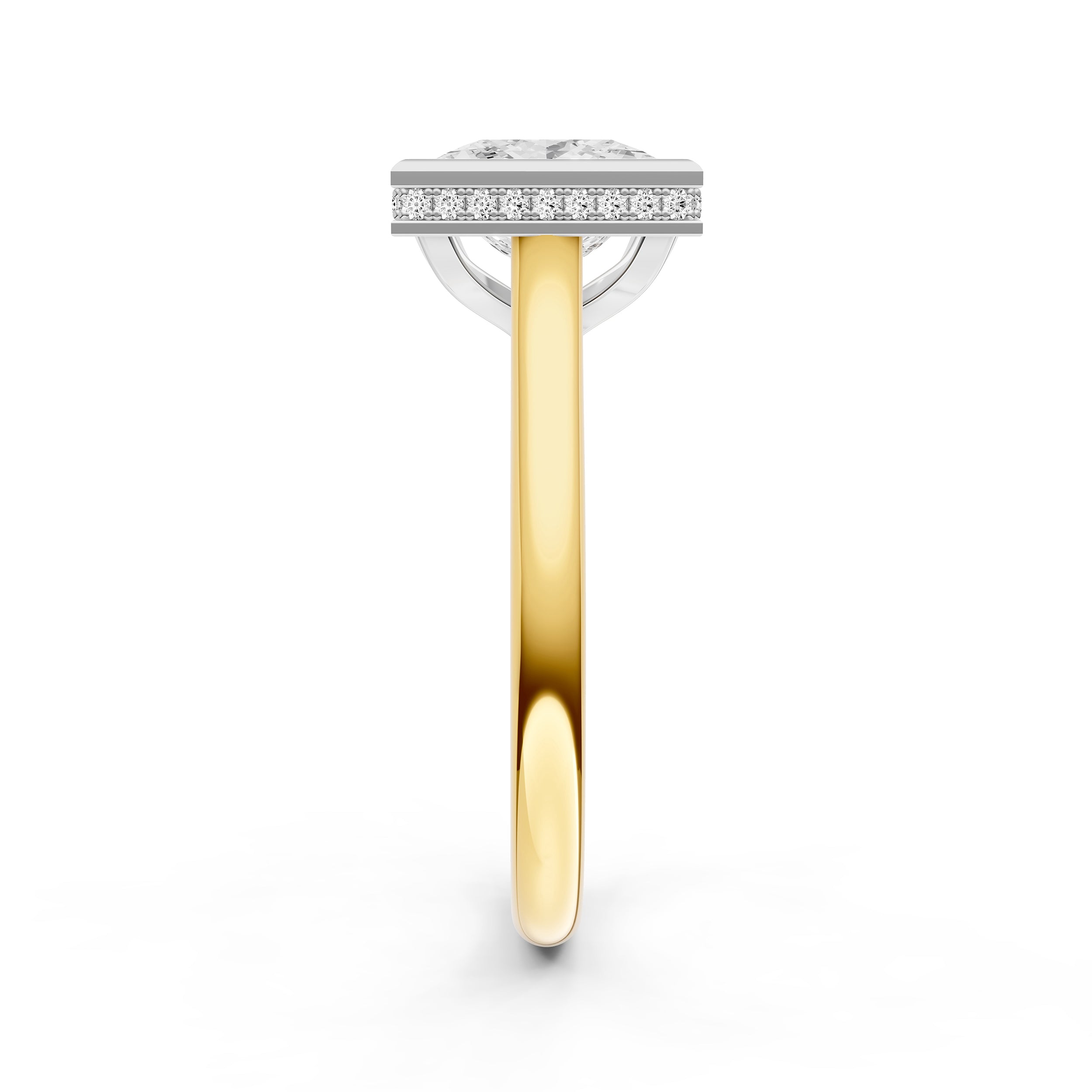 Bezel Hidden Halo Engagement Ring (Princess Cut) Birmingham Jewelry Engagement Ring Birmingham Jewelry 