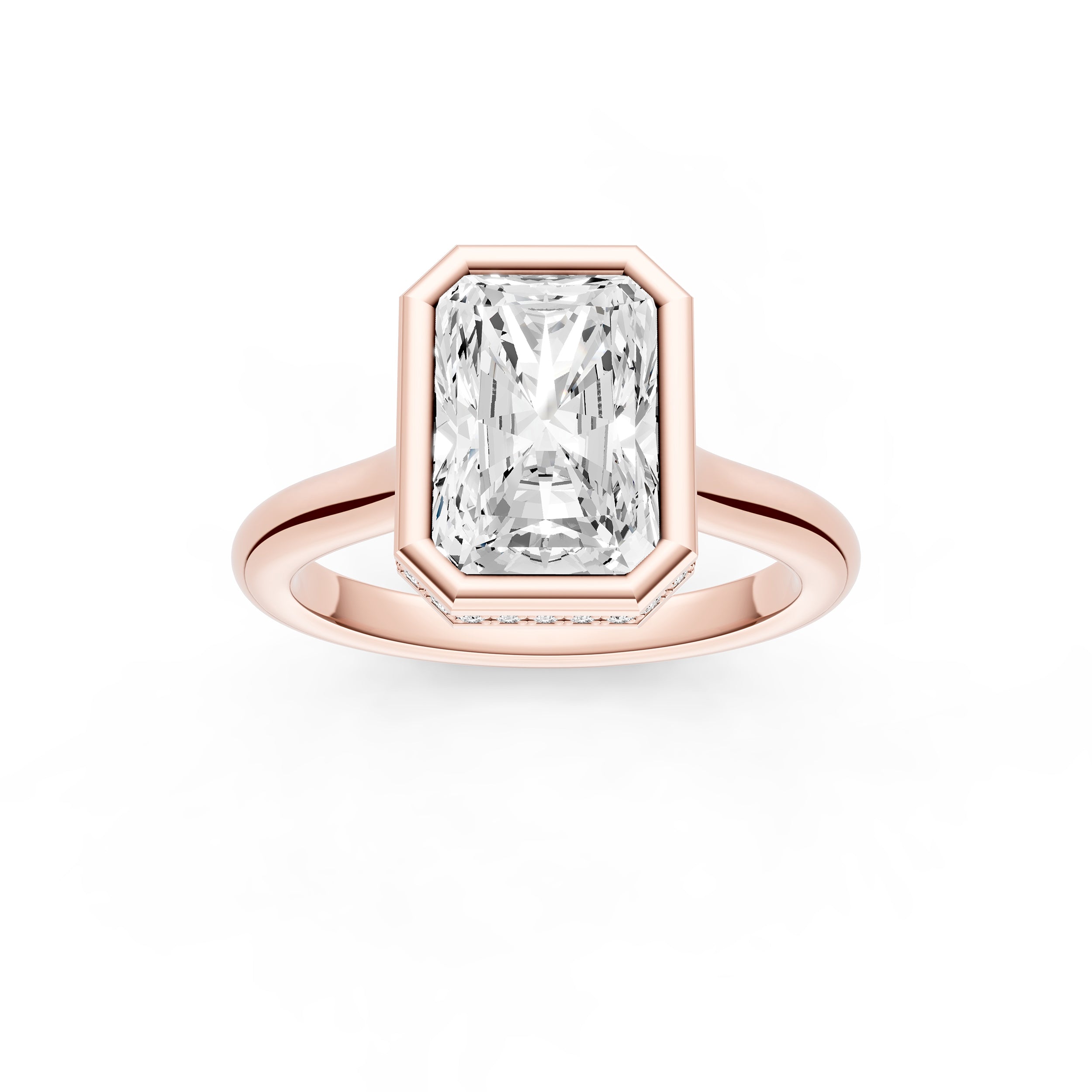 Bezel Hidden Halo Engagement Ring (Radiant) Birmingham Jewelry Engagement Ring Birmingham Jewelry 