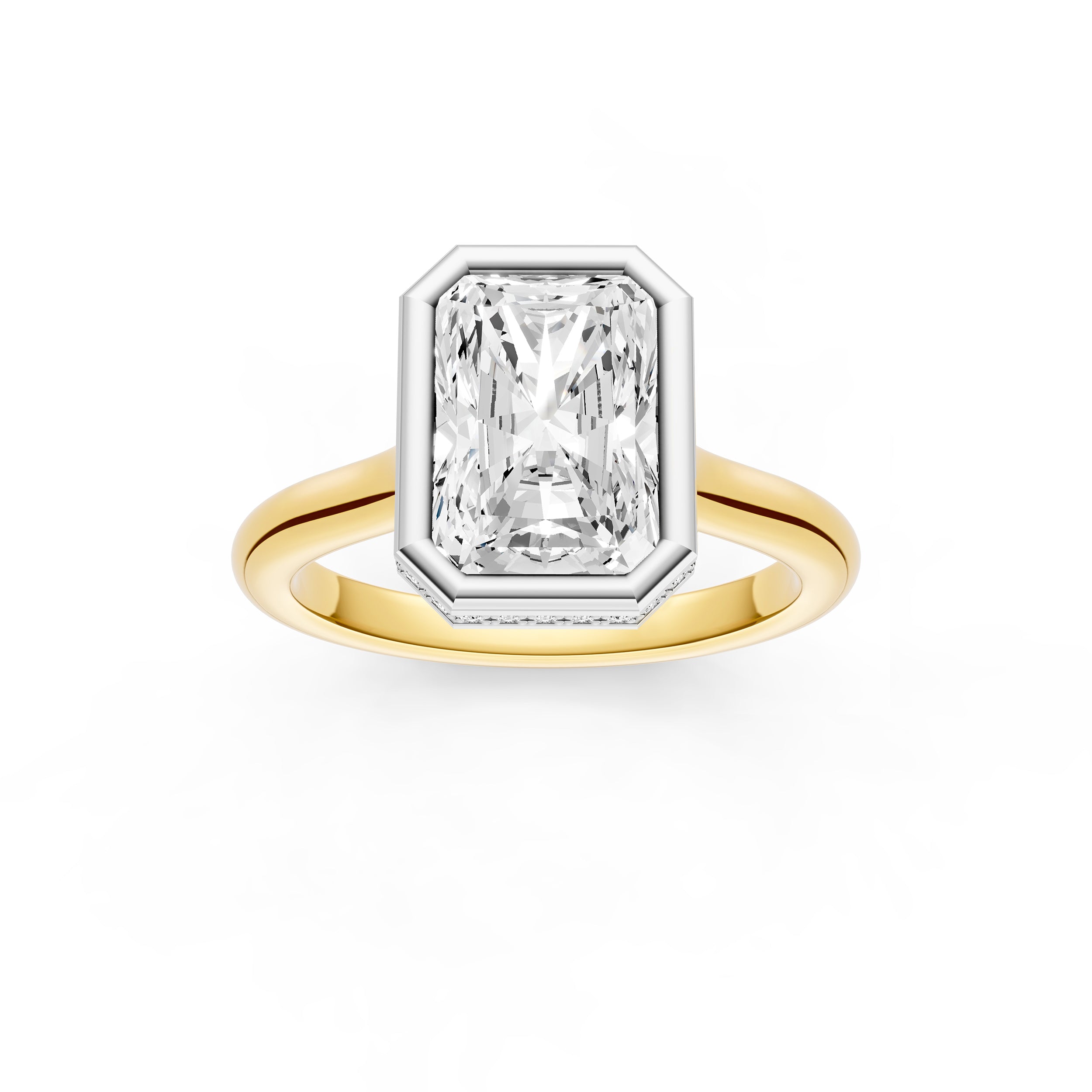 Bezel Hidden Halo Engagement Ring (Radiant) Birmingham Jewelry Engagement Ring Birmingham Jewelry 