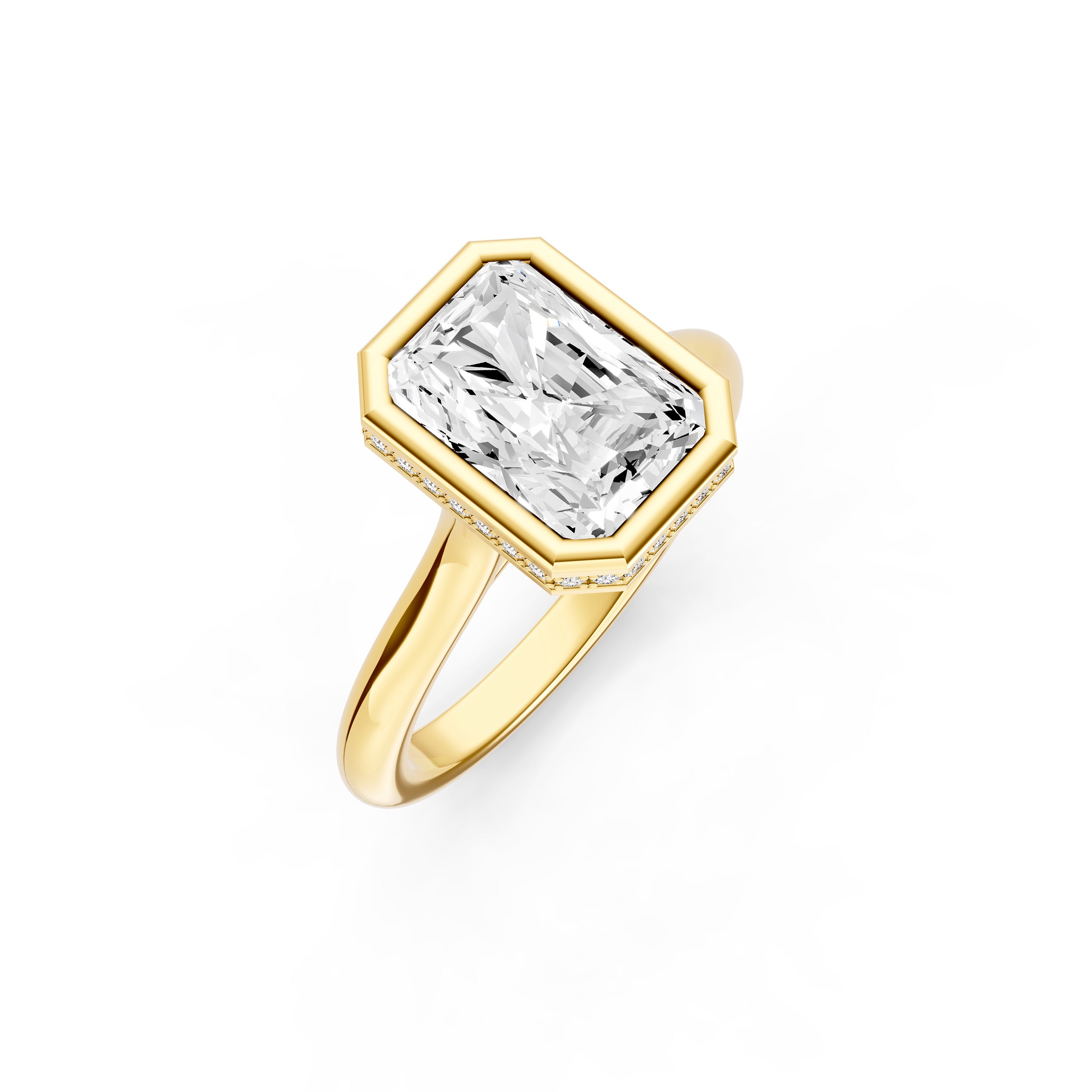 Bezel Hidden Halo Engagement Ring (Radiant) Birmingham Jewelry Engagement Ring Birmingham Jewelry 