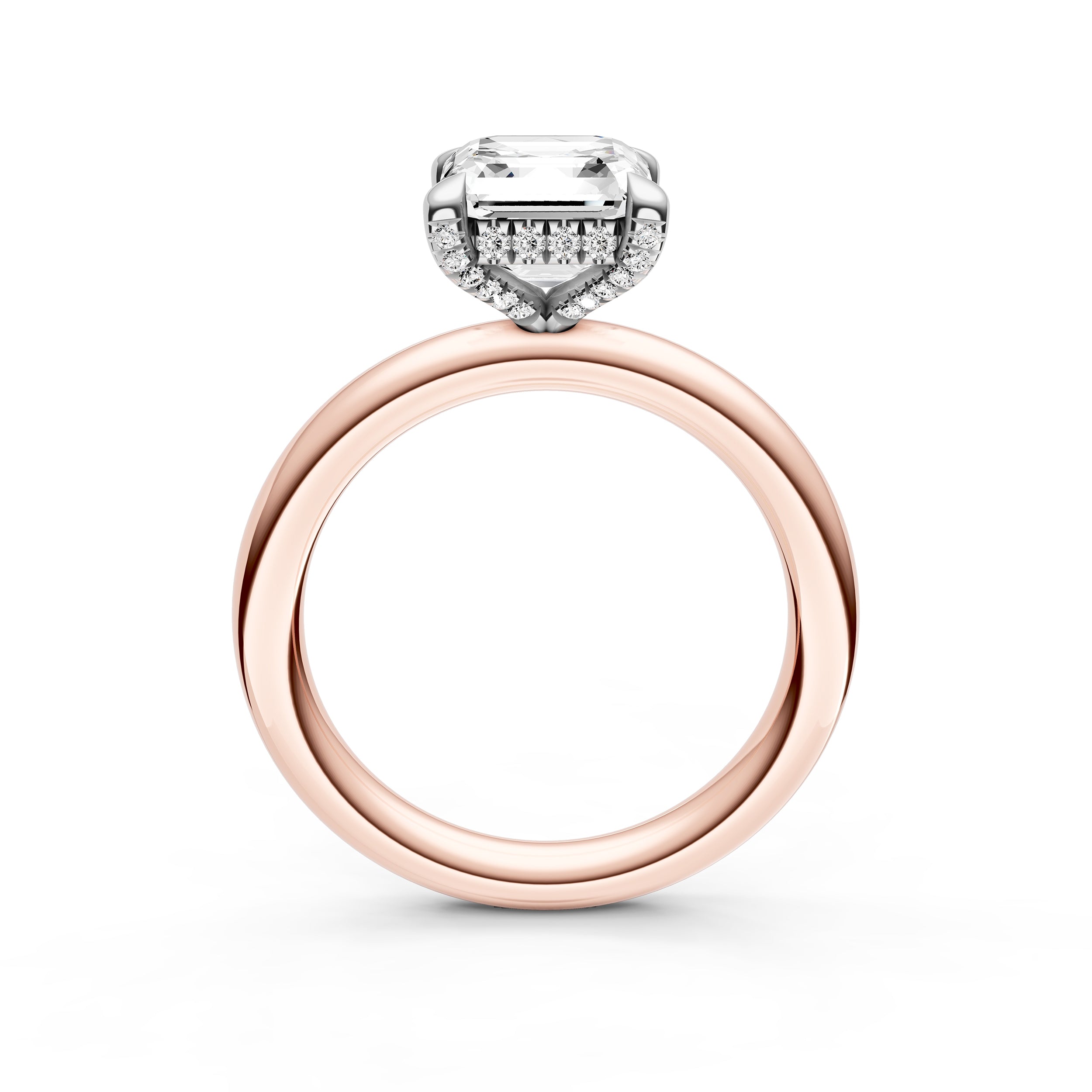 Hidden Halo Diamond Crown Engagement Ring (Asscher) Birmingham Jewelry Engagement Ring Birmingham Jewelry 