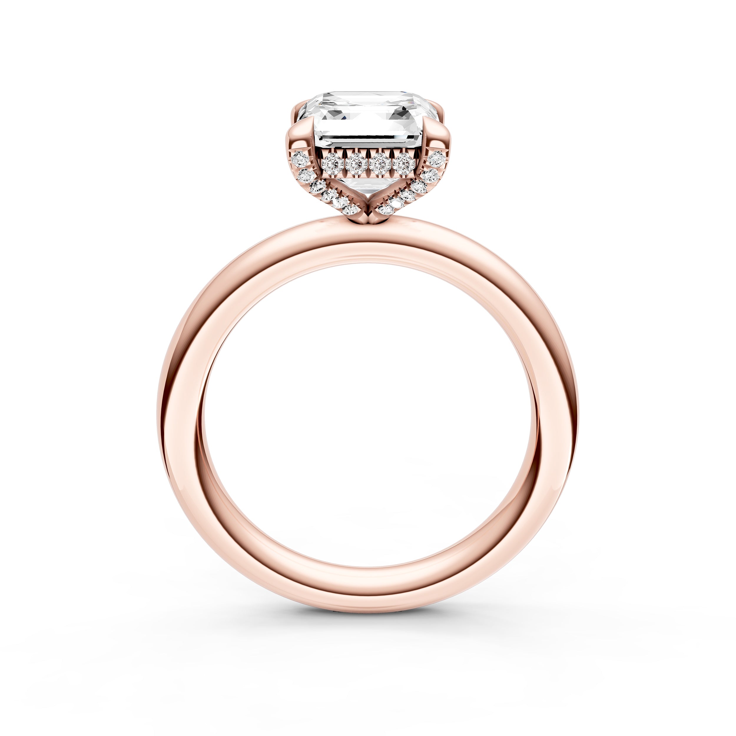 Hidden Halo Diamond Crown Engagement Ring (Asscher) Birmingham Jewelry Engagement Ring Birmingham Jewelry 