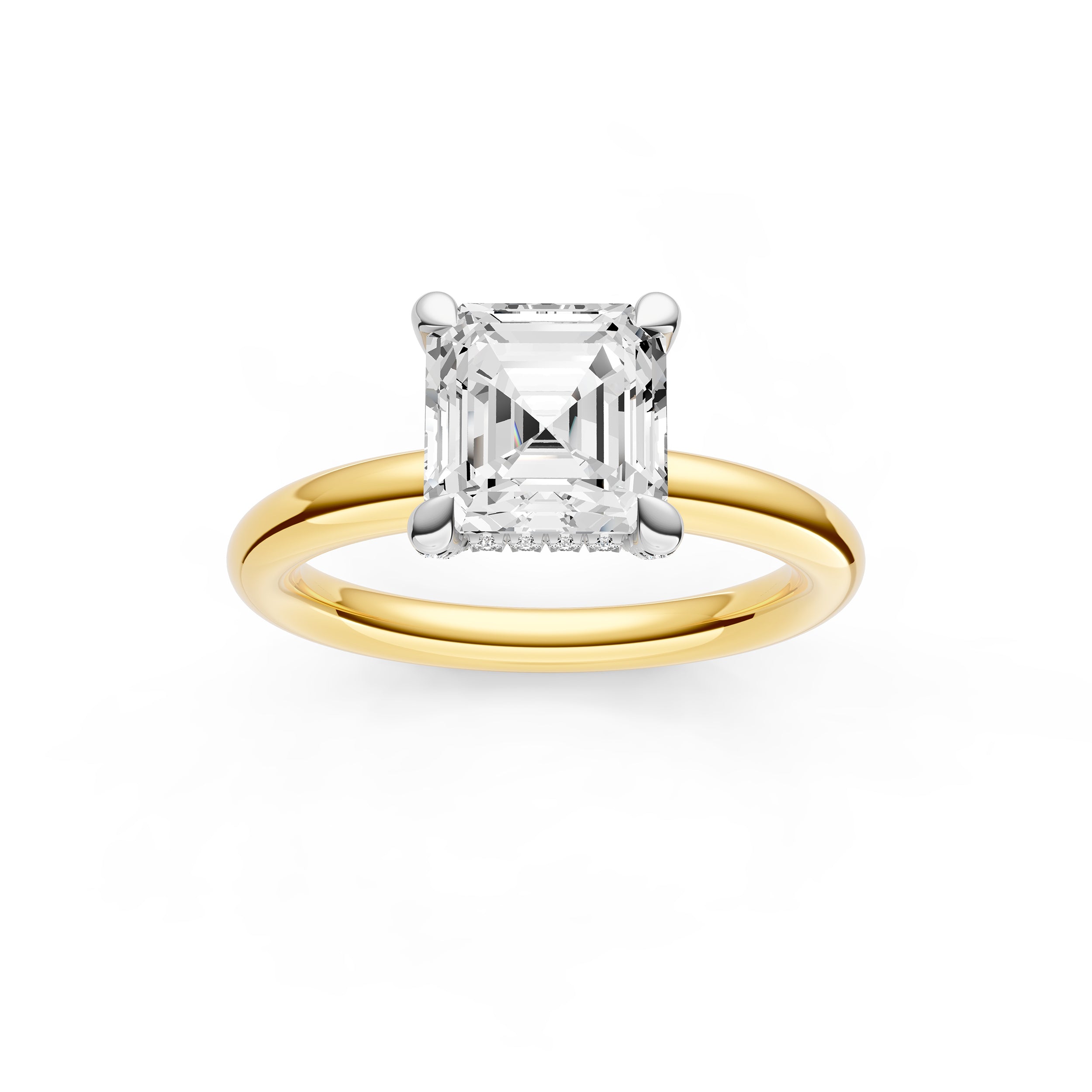 Hidden Halo Diamond Crown Engagement Ring (Asscher) Birmingham Jewelry Engagement Ring Birmingham Jewelry 