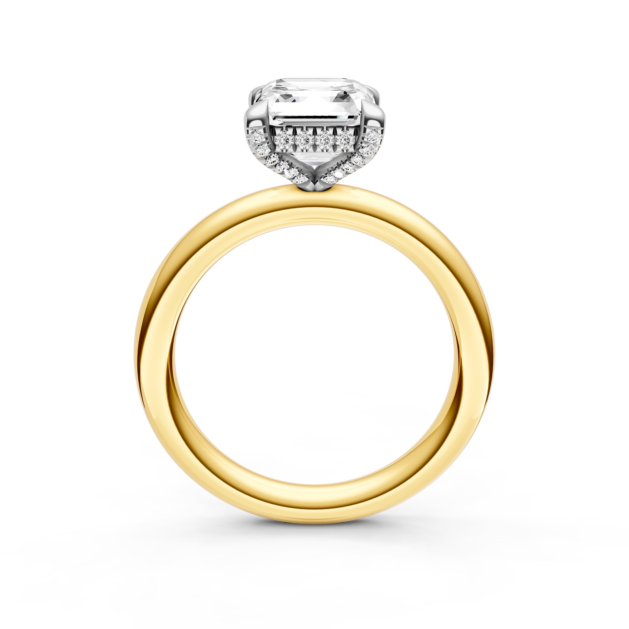 Hidden Halo Diamond Crown Engagement Ring (Asscher) Birmingham Jewelry Engagement Ring Birmingham Jewelry 